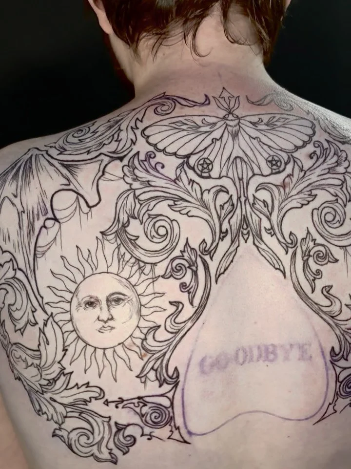 Got all of this linework laid out in one session.
It was a long day.  I&rsquo;m so excited to finish it up soon.