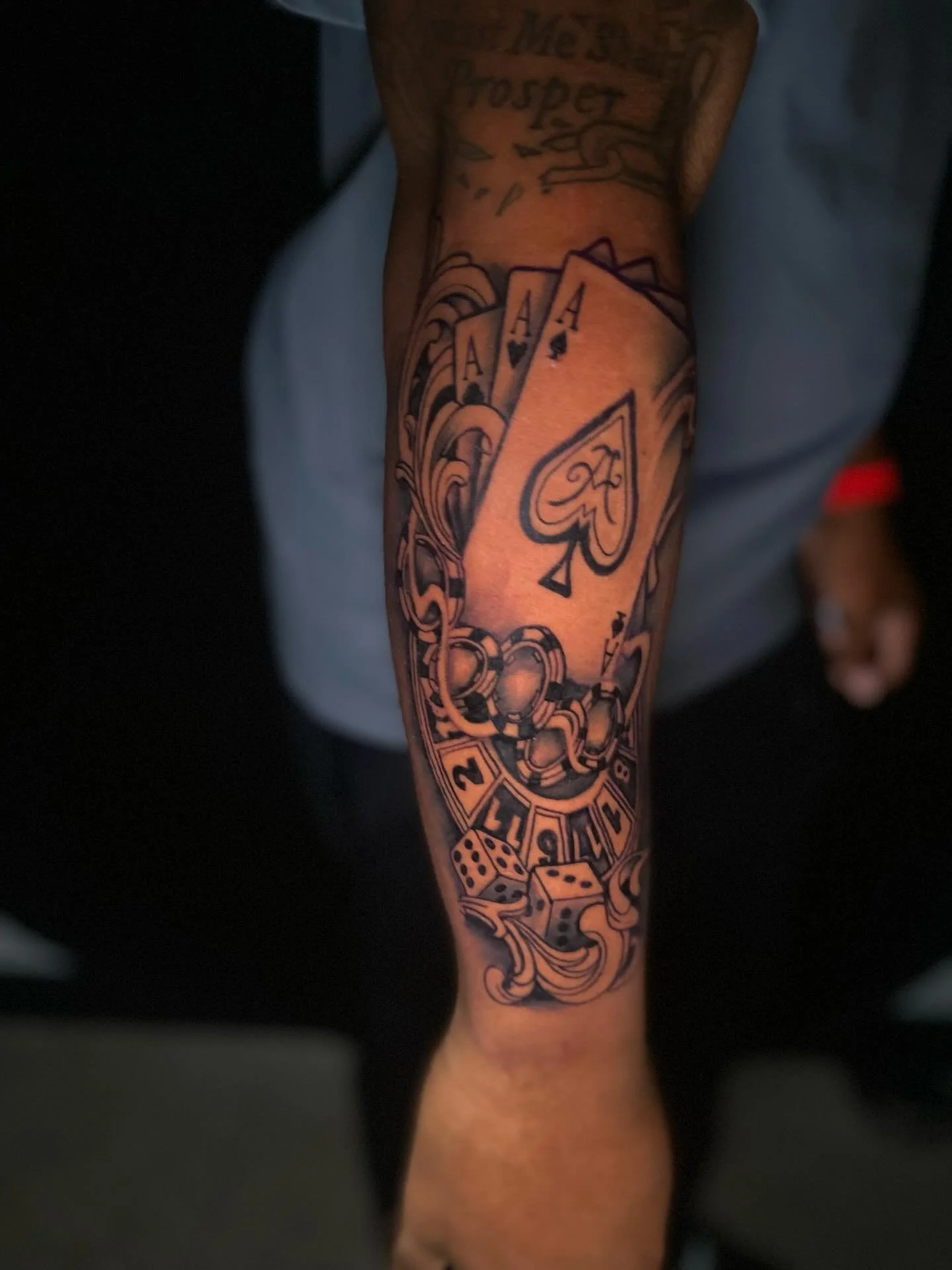 Life&rsquo;s a gamble for TJ 💙 thanks for coming to my TED talks 🙂&zwj;&harr;️ @tj_rell3 
-
-
-
-
-
-
#FarmingtonHills #Michigan #Tattoos #ForYou #Instagood #Reels #Explore #MichiganTattoos #Novi #WayneCounty #FarmingtonhillsMichigan #royalOak #Sho