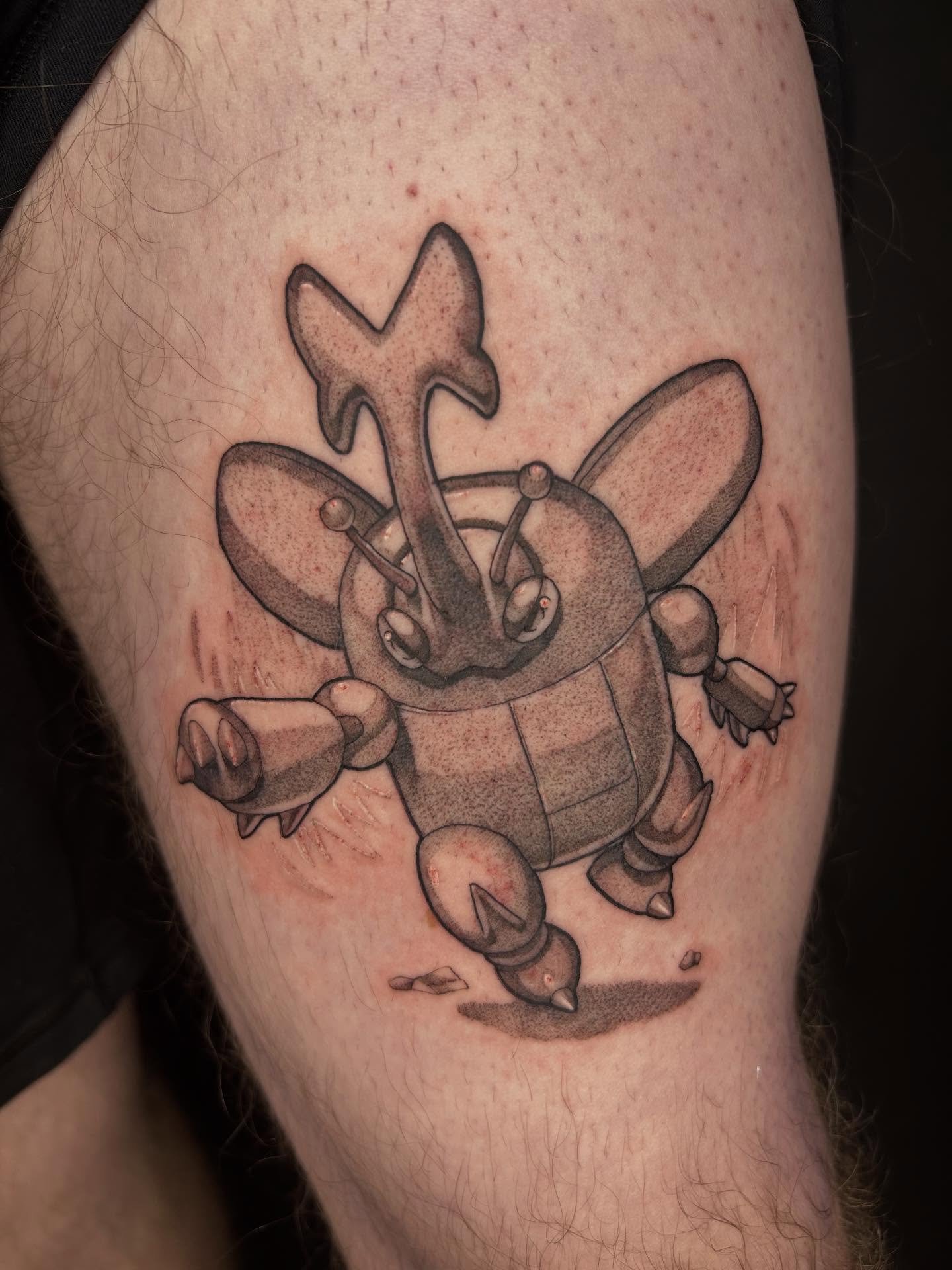Heracross I choose you!! 🪲🪲🪲

#tattooartist #michigantattooartist #femaletattooartist #blackwork #blackworktattoo