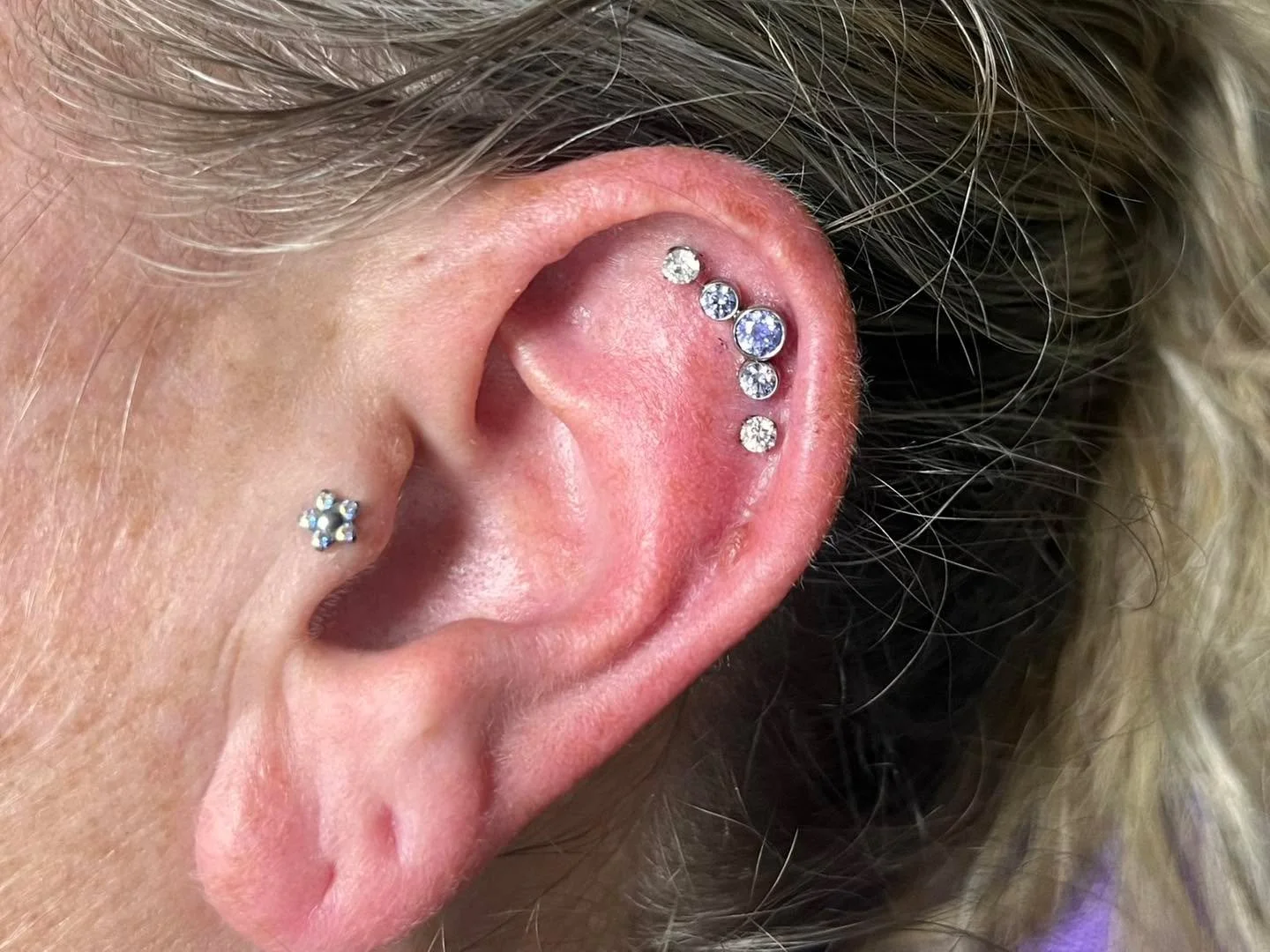 I was busy all day Friday and Saturday, but only remembered to grab one photo.

However it&rsquo;s of a great setup

Triple helix using jewelry from Industrial strength, and Neometal.

Let&rsquo;s get your next piercing scheduled asap!

Use the link 