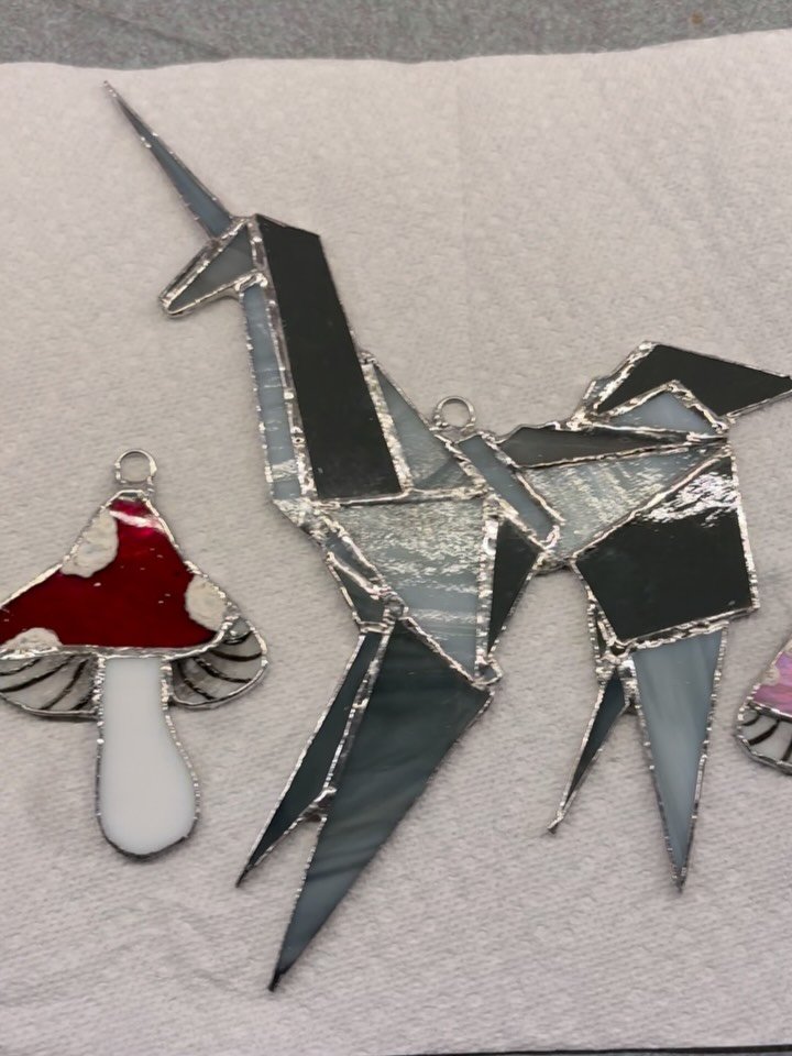 Vera and Em designed and made some mushrooms.
I did that origami unicorn that Gaff made in blade runner.
We had fun.