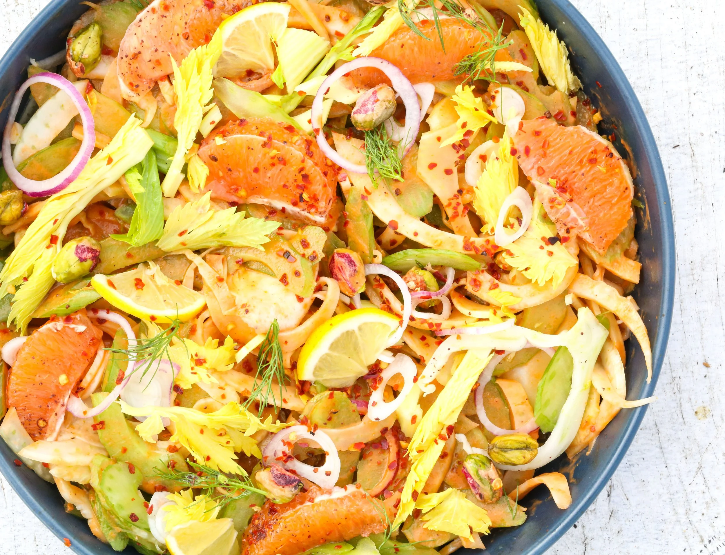 Celery Salad w/ Sun Dried Tomato Dressing Recipe