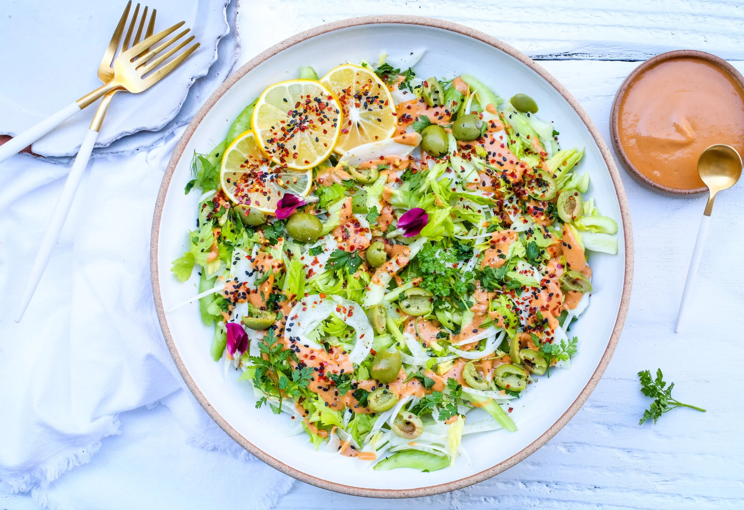 Celery Salad w/ Sun Dried Tomato Dressing Recipe (Revised)