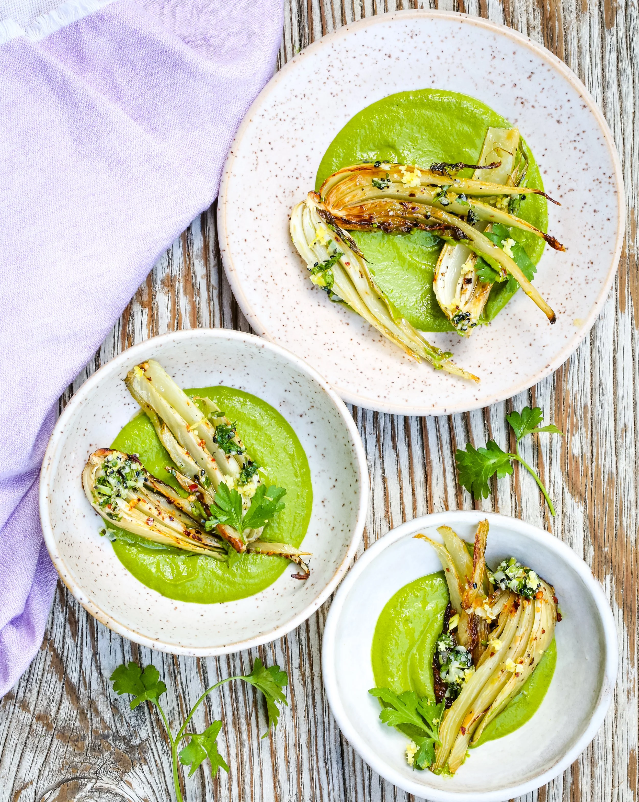 Roasted Fennel w/ Spinach Pistachio Sauce Recipe