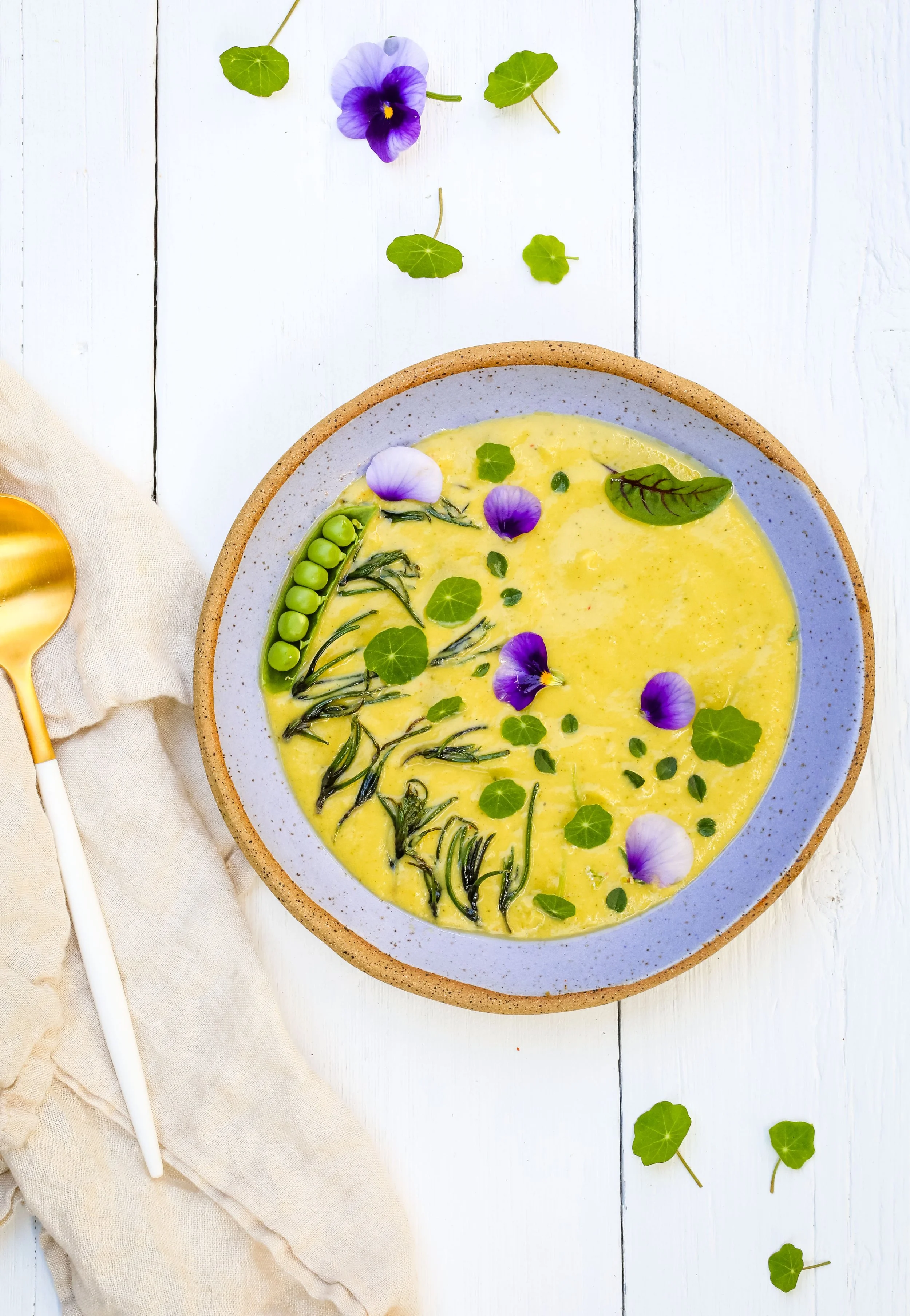 Squash Avocado Soup with Agretti Recipe