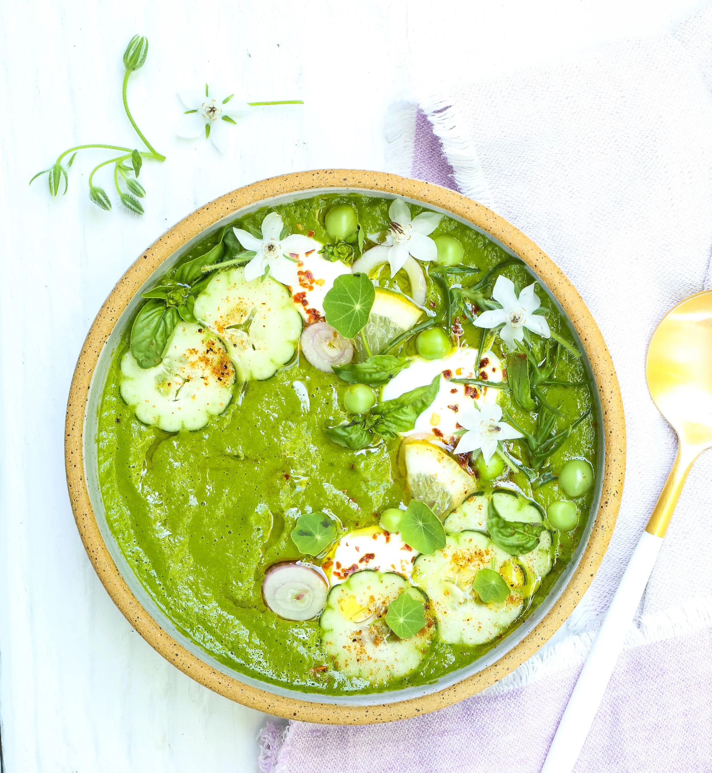 Chilled Chard &amp; Basil Soup Recipe
