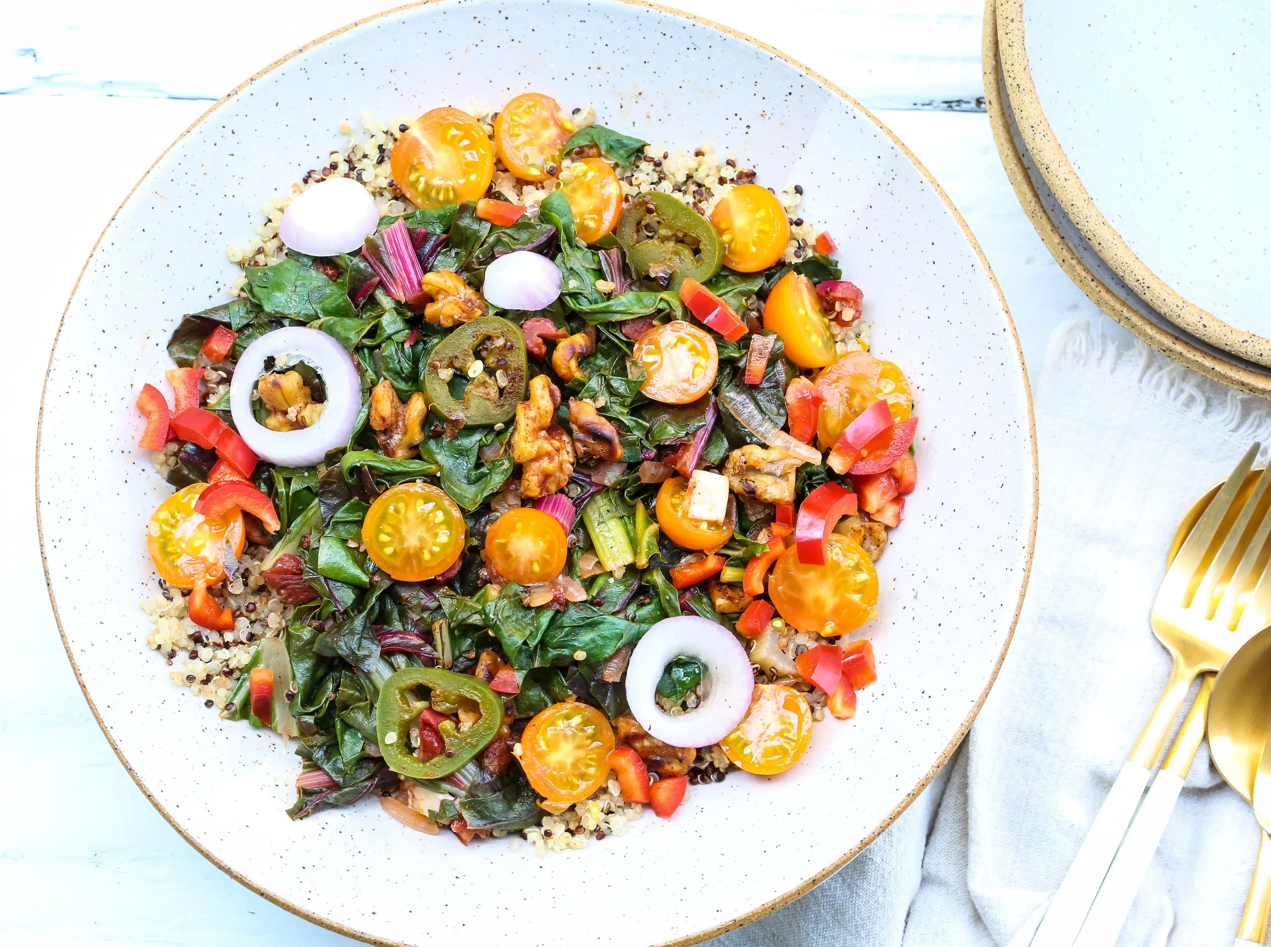 Summer Flavors Steamed Chard with Quinoa Recipe