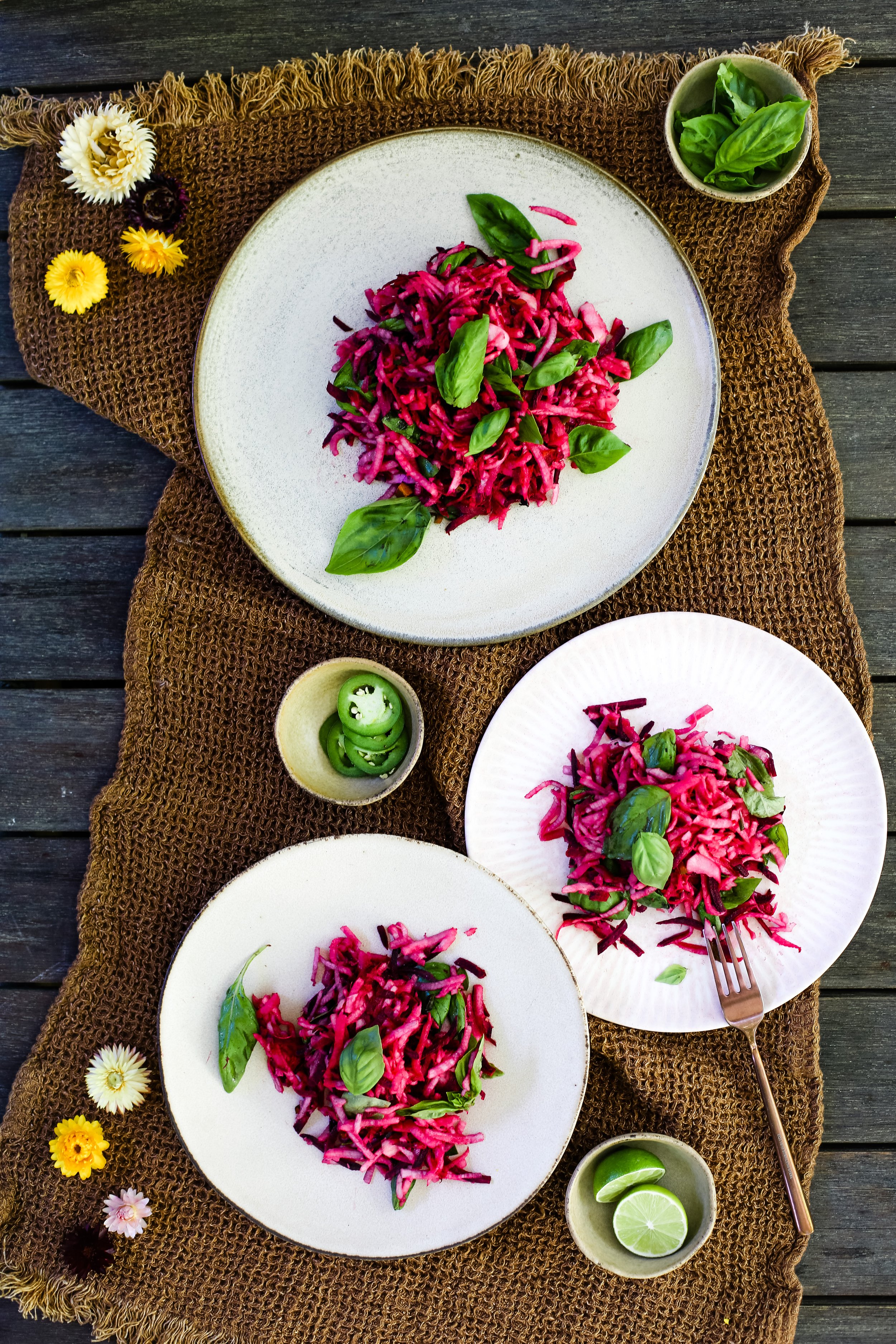 Kohlrabi and Purple Carrot Salad