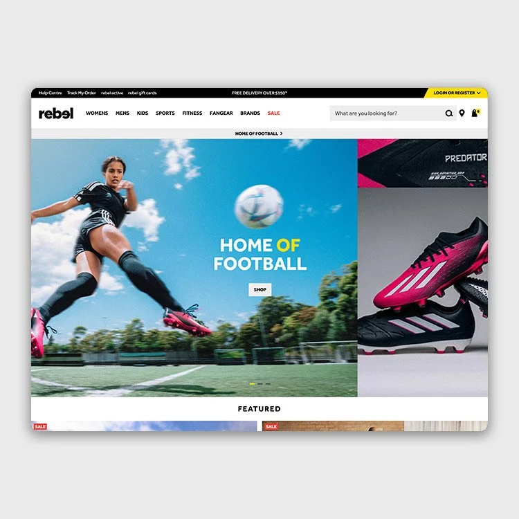 rebel Sport web design