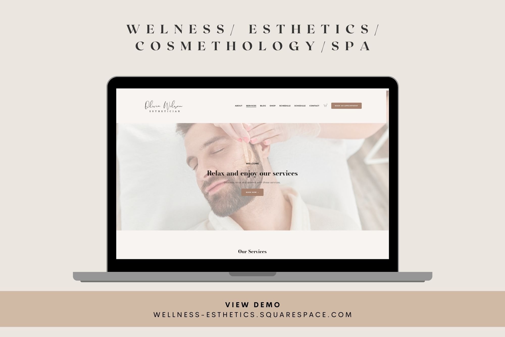 Squarespace 7.1 Website Template for Esthetician and Beauty
