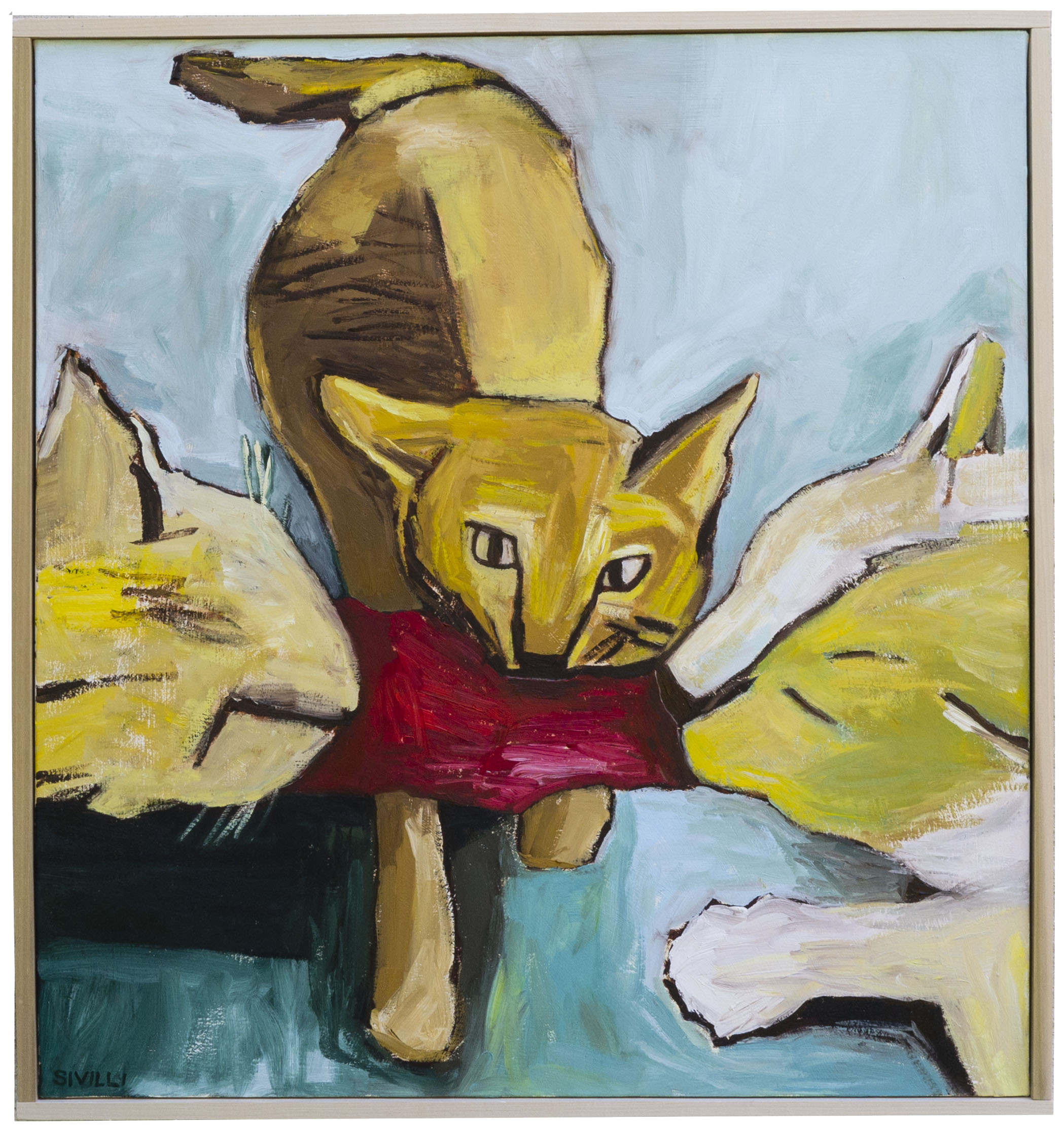 Val_Sivilli_Catfight 12_Fighting for the Scraps _28x30%22 oil on canvas copy.png