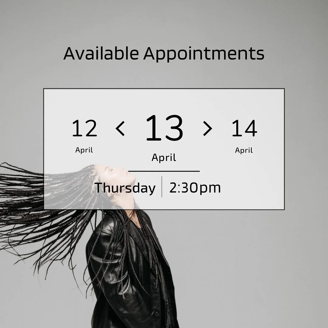 Last minute appointment available on Thursday, April 13th @ 2:30 pm. Please note that this is a 3 hour slot. Any services that require more time will not be accepted. Book online. Link is in the bio. *I am not accepting new clients at this time.