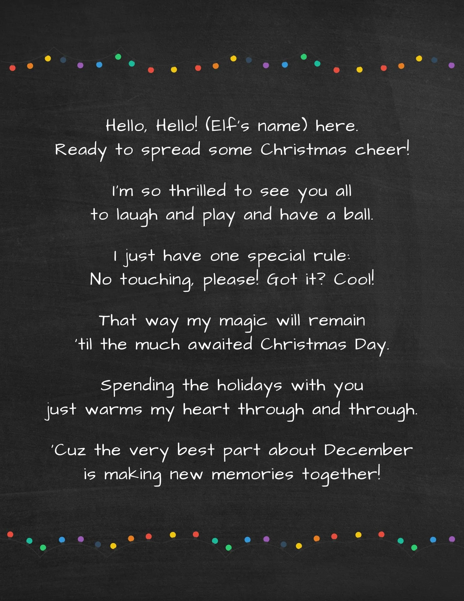 Elf on the Shelf Welcome Letter 2