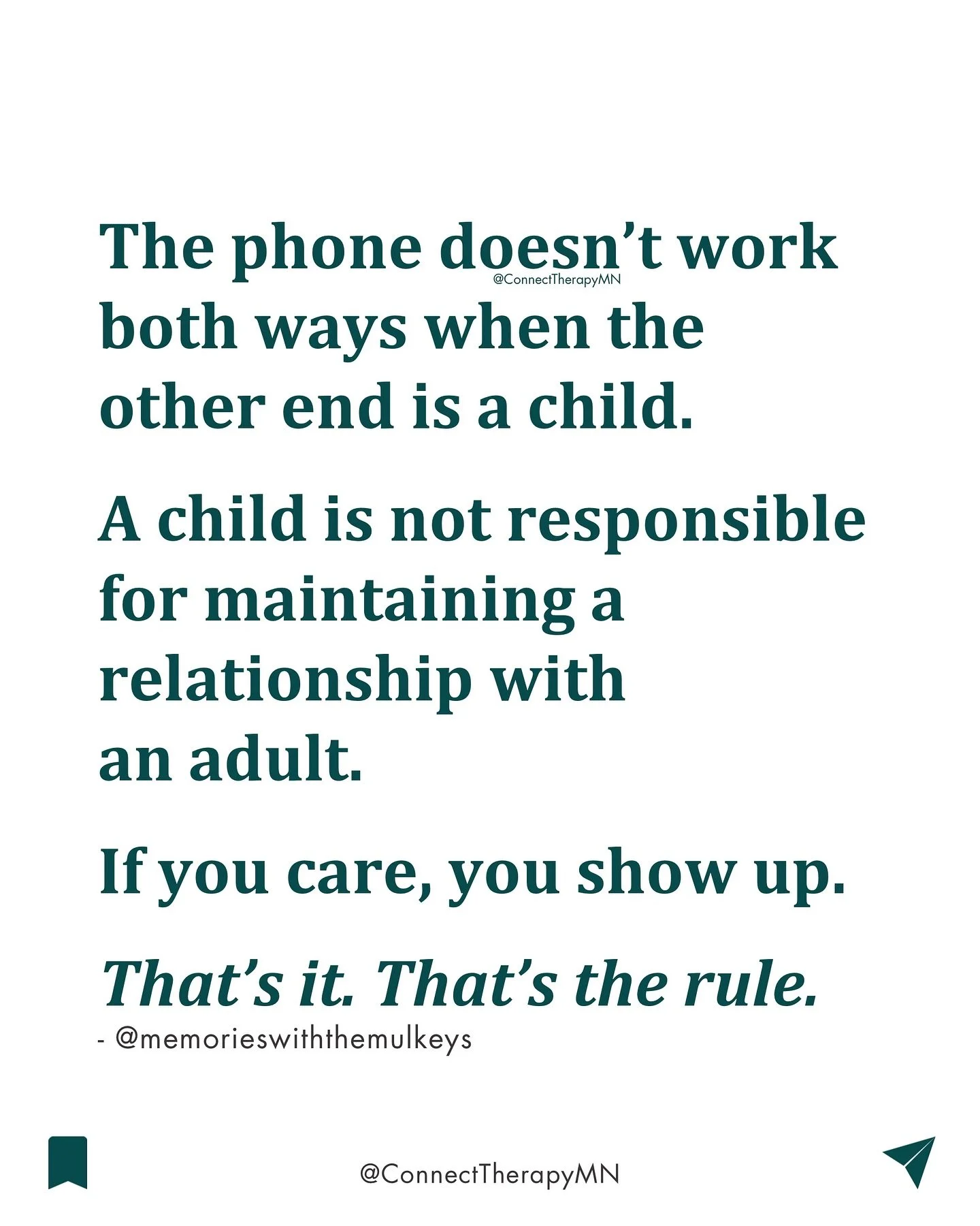 ‼️I know this will ruffle a LOT of feathers, but let&rsquo;s set the record straight👇🏽

The phone DOES NOT work both ways in parent-child relationships

WHY? 

Because there&rsquo;s a built-in POWER IMBALANCE that exists - and your parent held ALL 