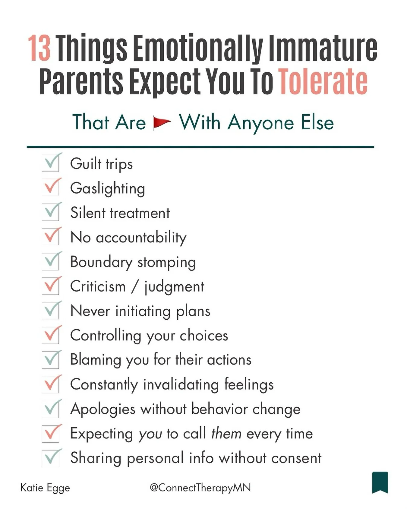 ‼️If this were a partner, friend, or coworker - you&rsquo;d call it unhealthy and toxic without hesitation

No questions asked!!!

But for some dumb reasons, parents are allowed to get a pass 

Being your parent doesn&rsquo;t make harmful behavior ac