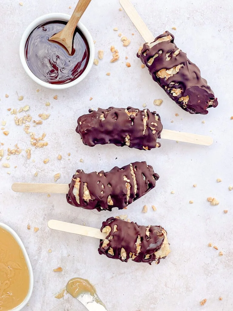 Frozen Snickers Banana Pop