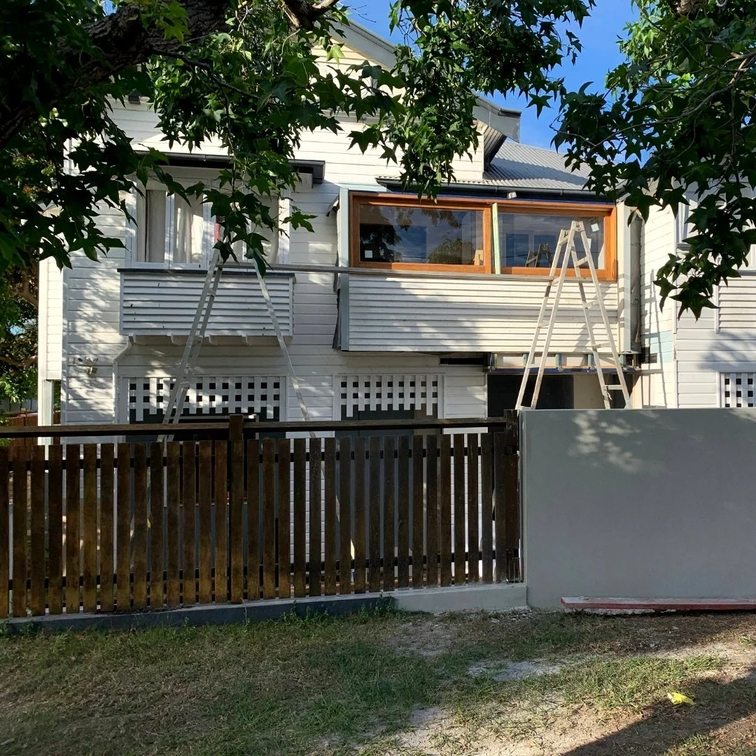 Back on site in 2024 - stage 3 of a renovation project in Indooroopilly.⁣
This stage is using design in &quot;problem solving&quot; mode. Looking back through the records we could see the house had been raised (not with the present owner) and at some