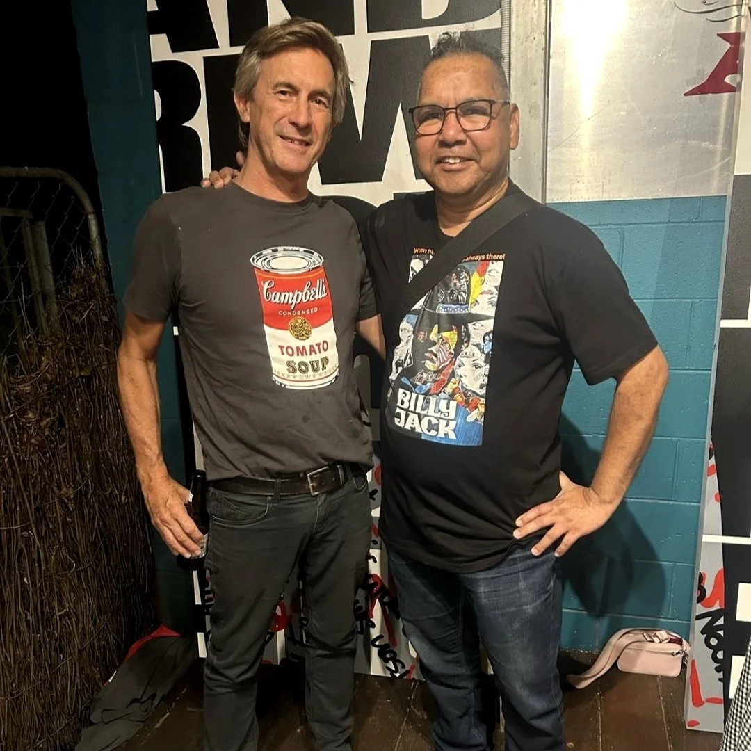 COMING SOON TO BOUNDARY ST
recently (actually not so recently!) @chrysalisprojects announced the installation date of Charcoal Stories, a @waanjiman mural that will be wrapping around @avidreader in May.  A couple of photos of here of the event where