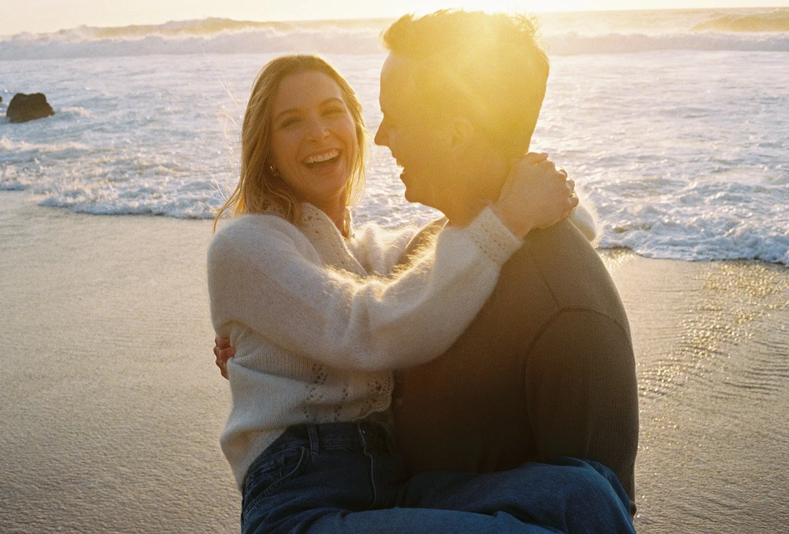 A sunset engagement session in Big Sur, CA with film photography
