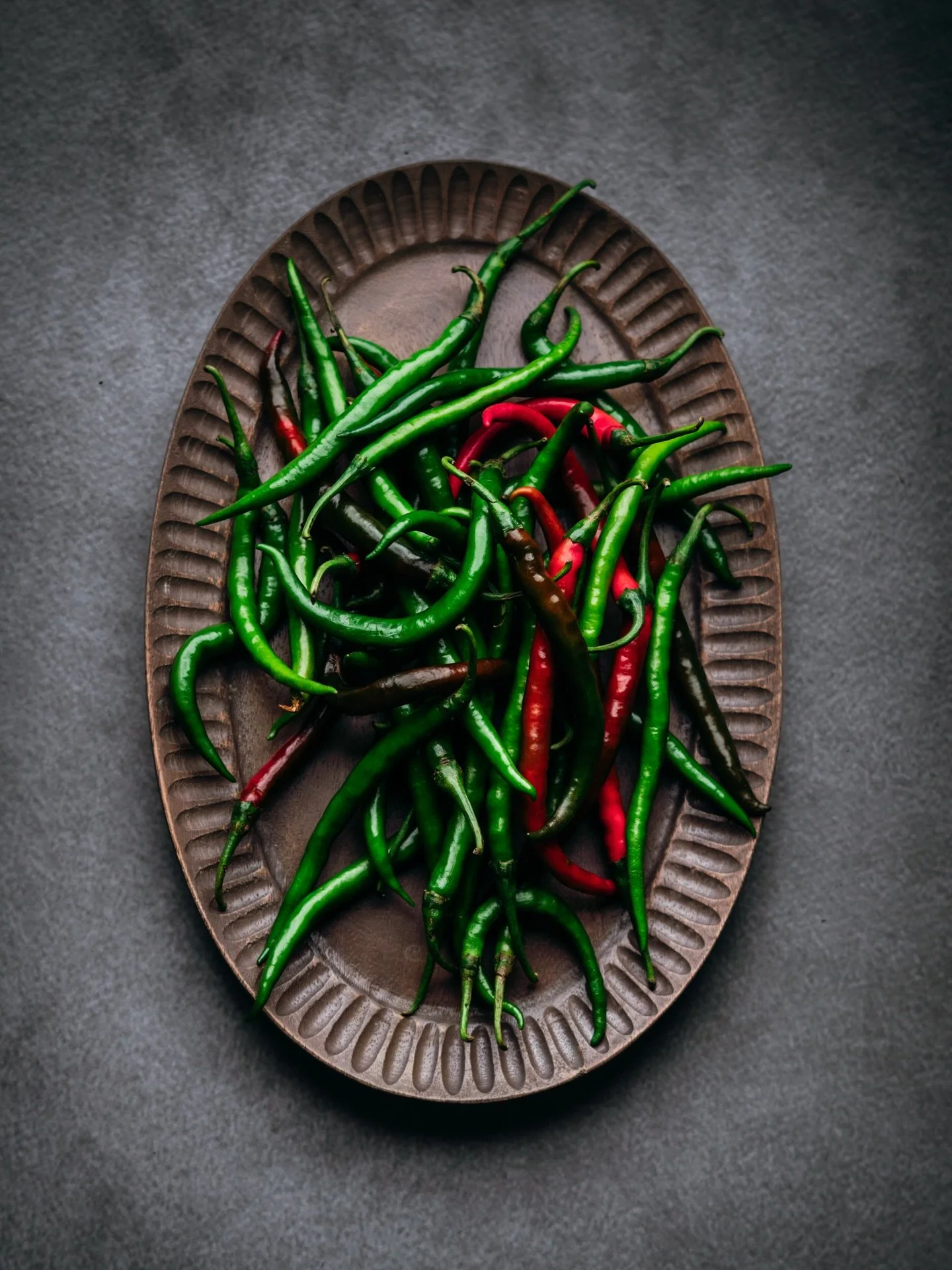 Chillies&hellip; something so beautiful as a subject. I had forgotten how to look at simple things and admire its beauty and realise how strong and impactful simple things could be, like these deep green and heated red chillies&hellip; it makes every