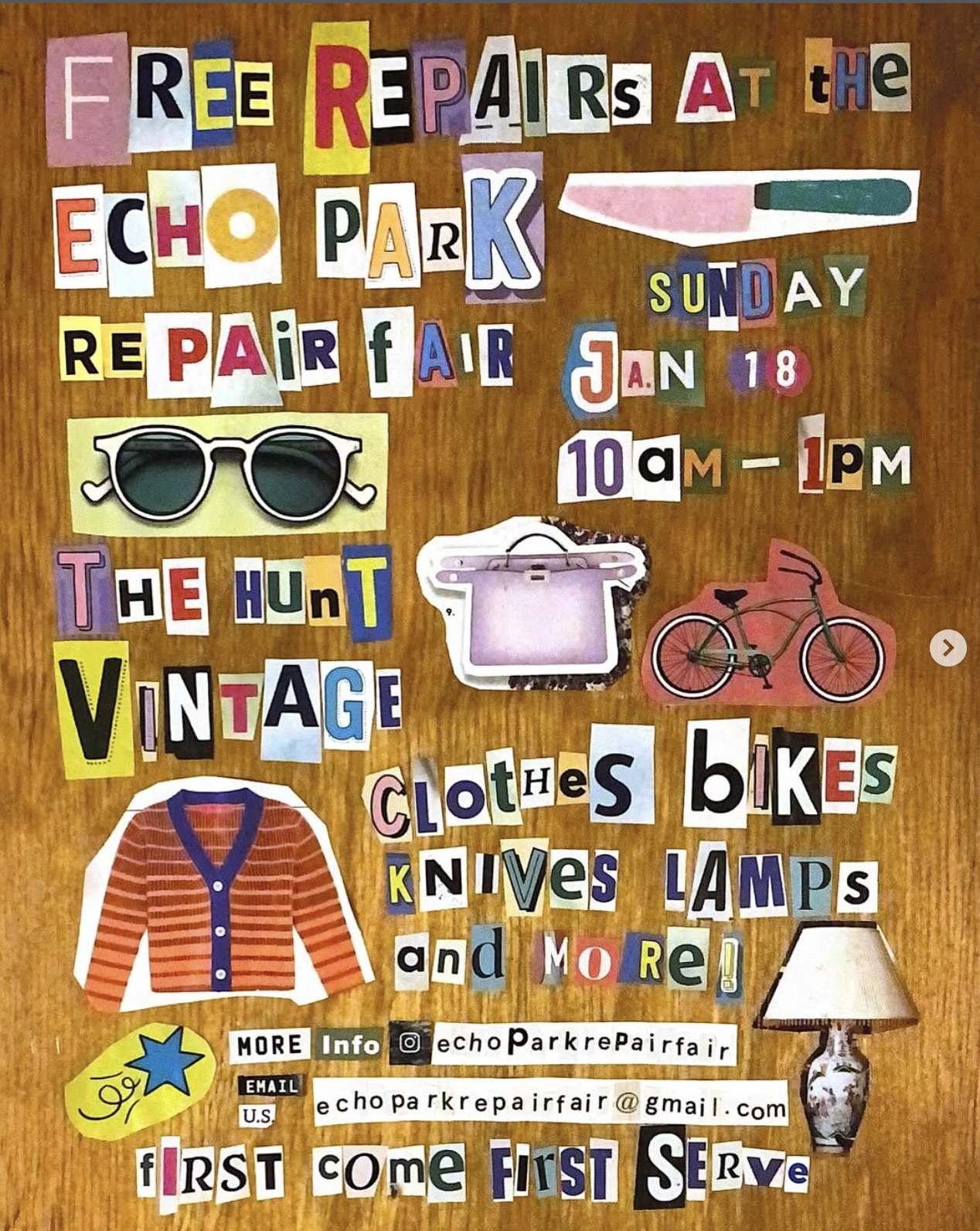 Kristina will mend your textiles at the Echo Park Repair Fair