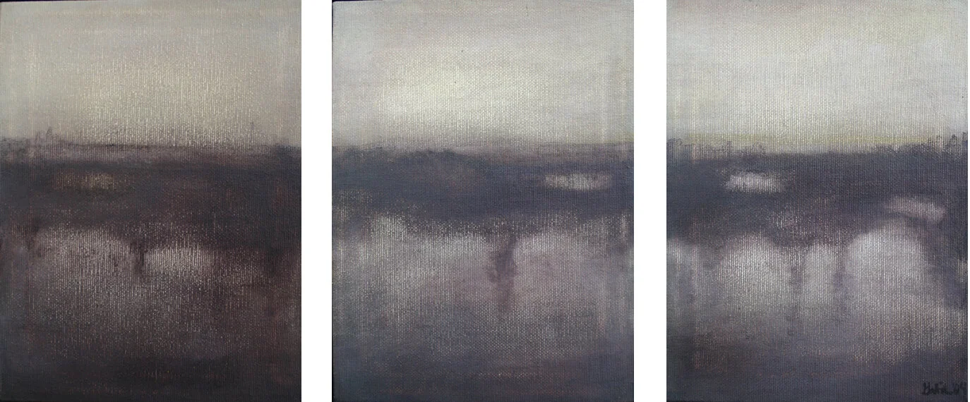 Bridge, acrylic on canvas, 8" x 30" (triptych) (SOLD)