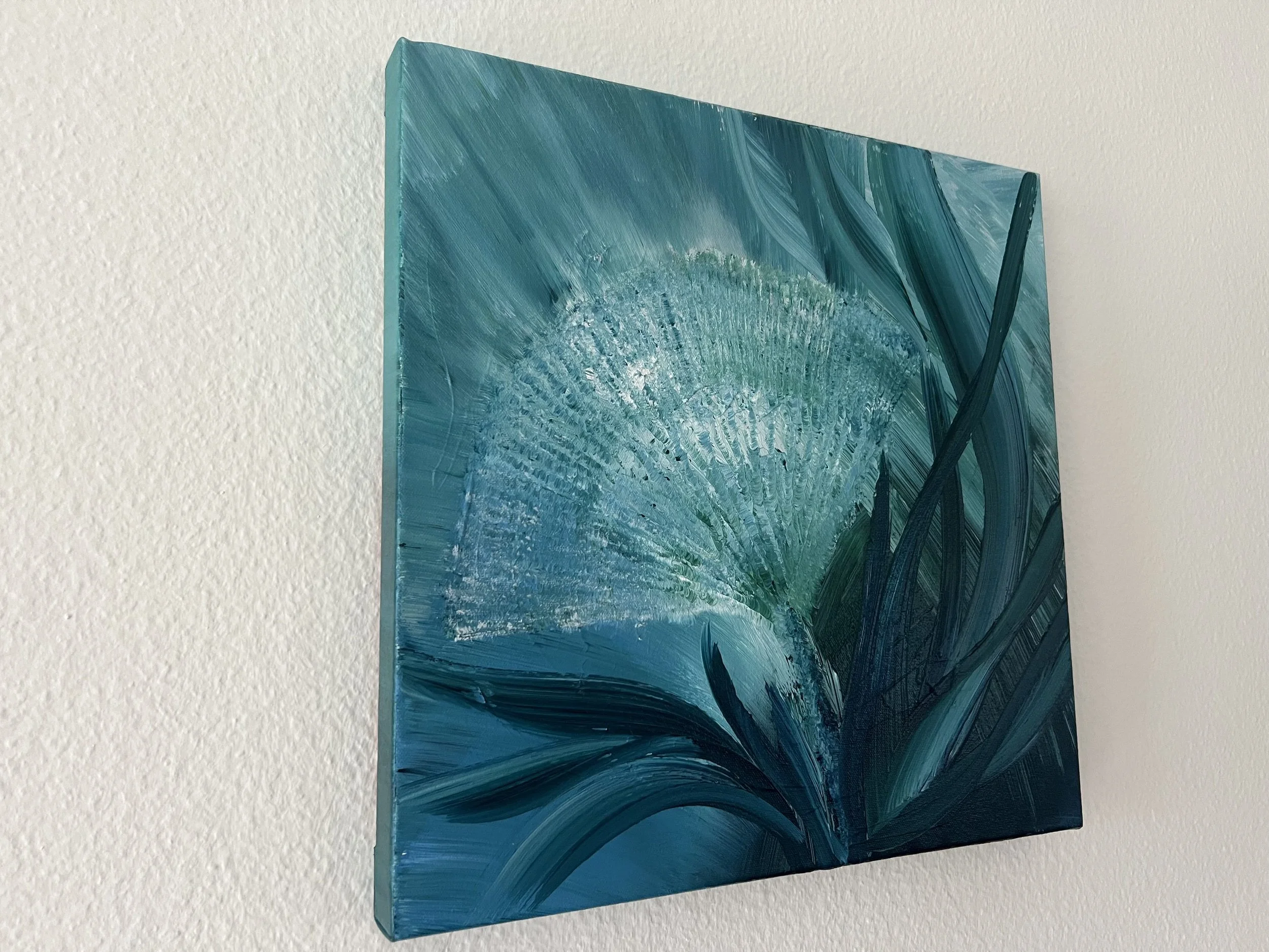 Morgentau_abstraktes Acrylbild Blume petrol grünblau_IMG_3287-1.jpeg