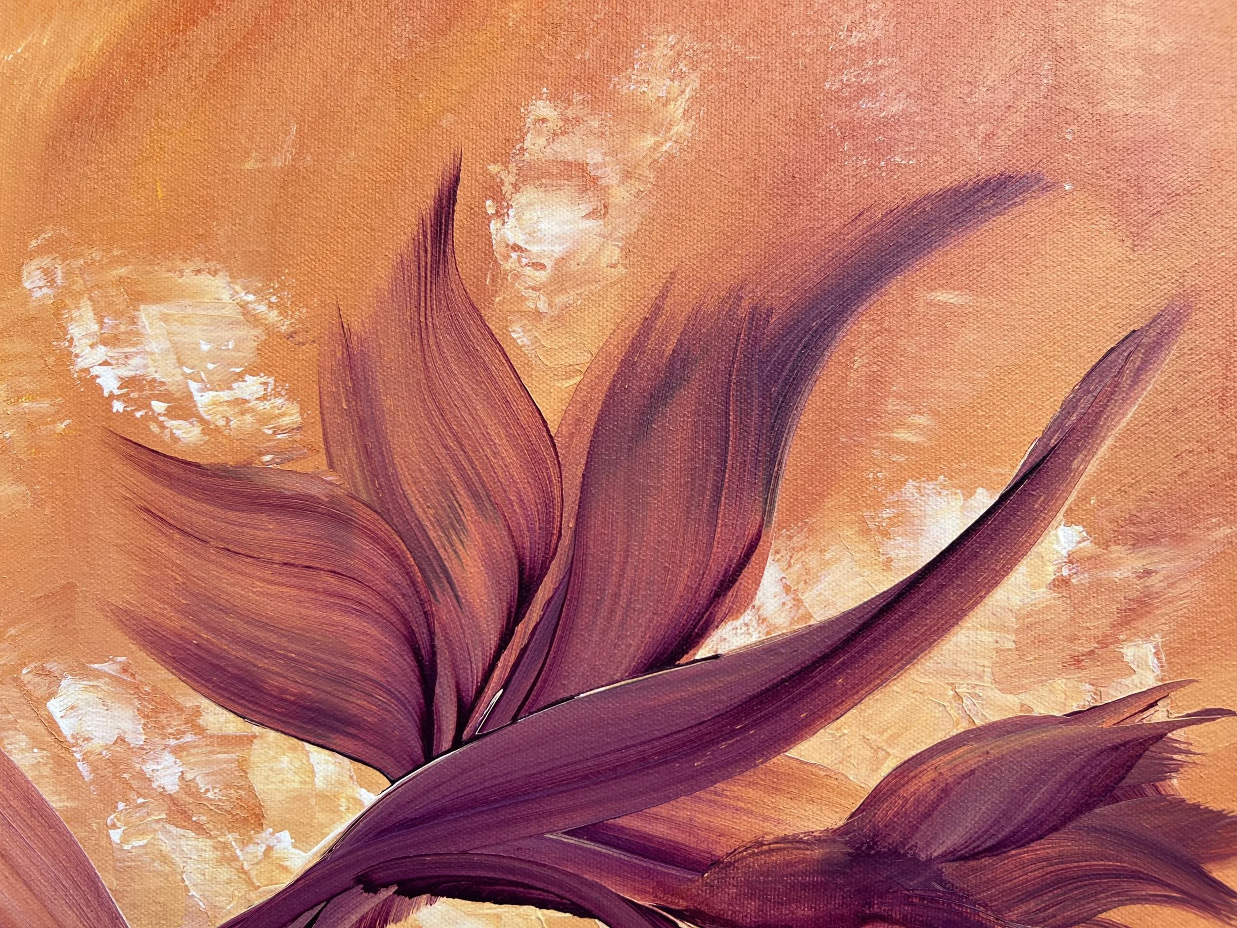Smiling Flower_abstraktes Acrylbild in orange und violett_IMG_4364.jpeg