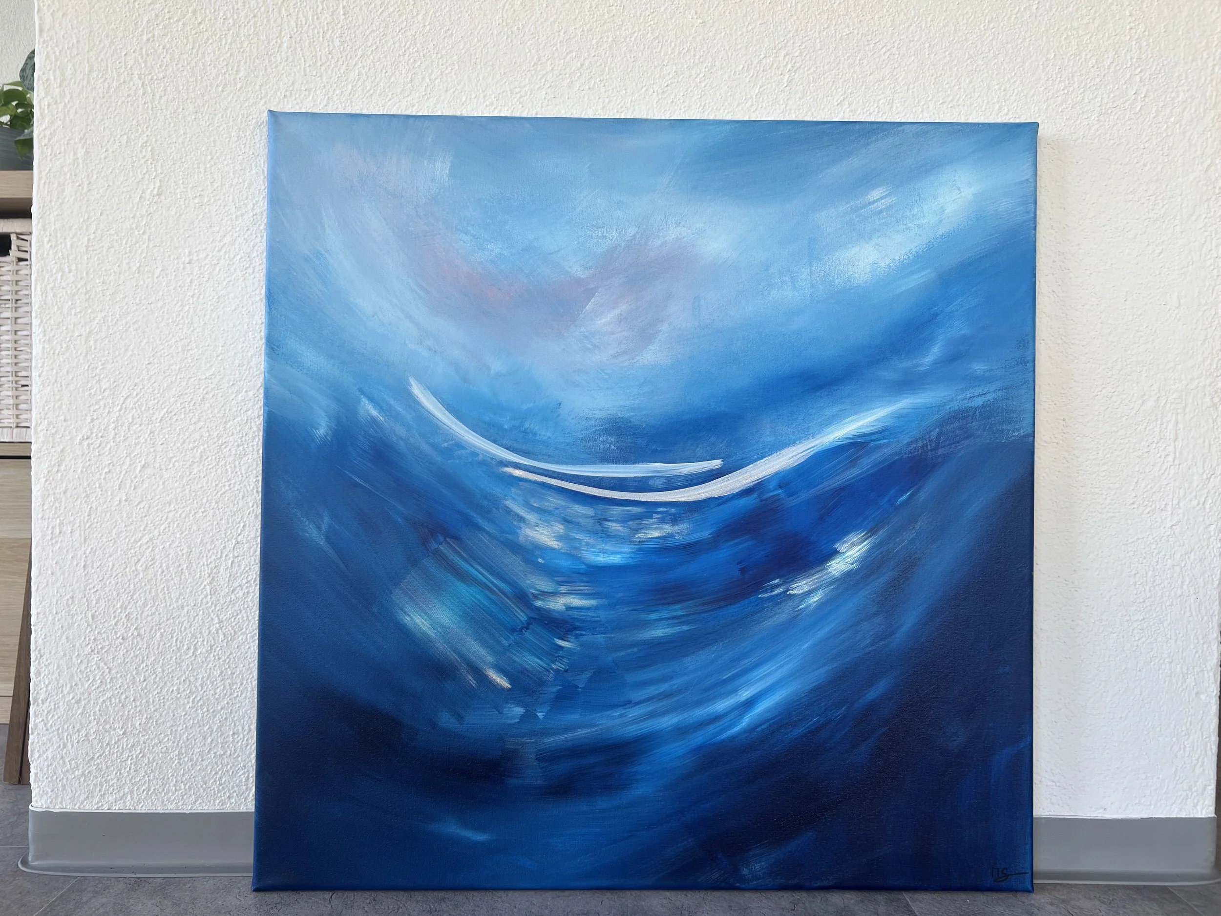 Hoffnung_abstraktes Bild blau und silber_Hoffnung_original.jpeg