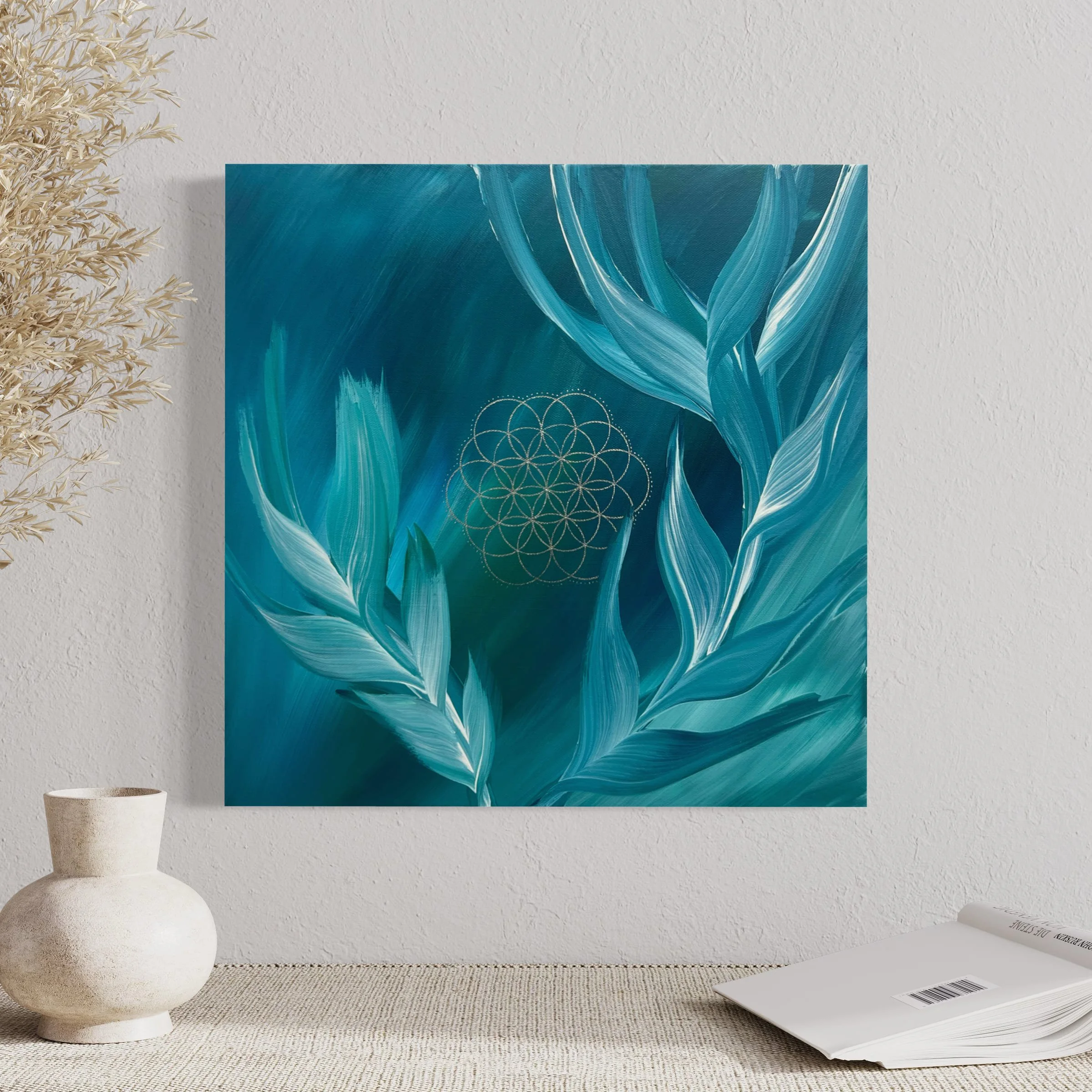 Essenz_abstrakte Acrylmalerei Botanical Pflanze Blume grünblau_Smartist-01-08-2024-23-34..jpeg