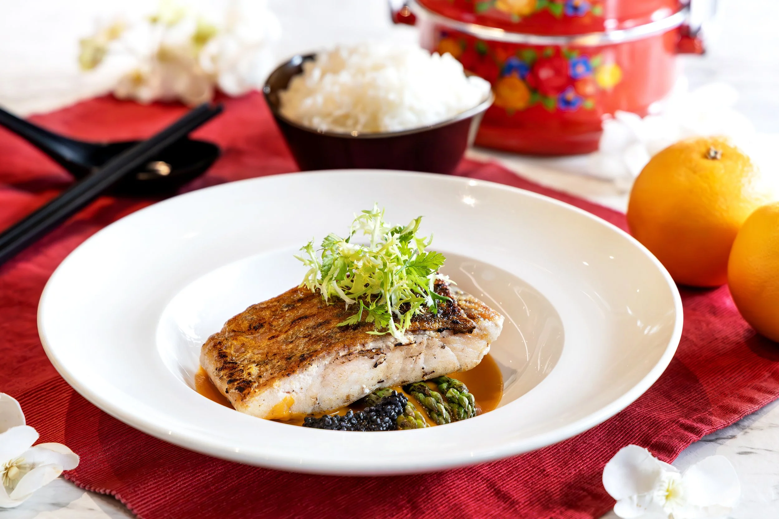 Pan-Fried Barramundi with Pumpkin Lobster Sauce