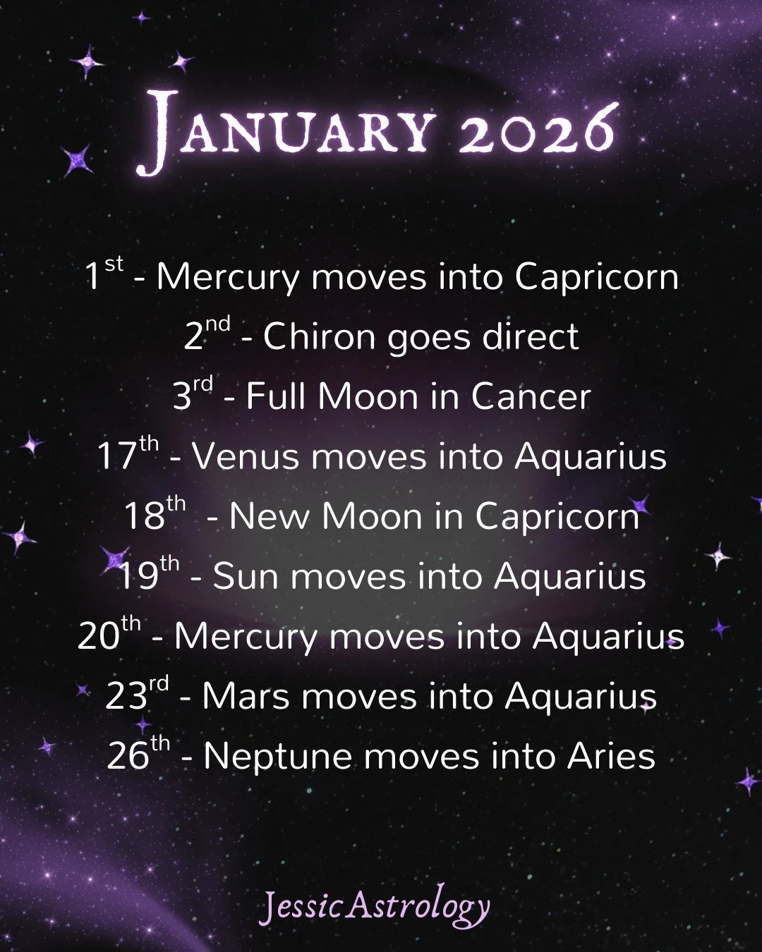 Happy New Year! May your 2026 be a wonderful year! 

There's no slow going to this year already, with several planetary moves in this first week. Today, Mercury makes a move into Capricorn, bringing a more direct and fact-driven way of thinking. This