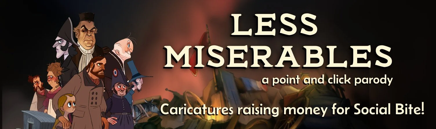 New Leith made computer game - come and trial PLUS cariacatures fund raiser for Social Bite