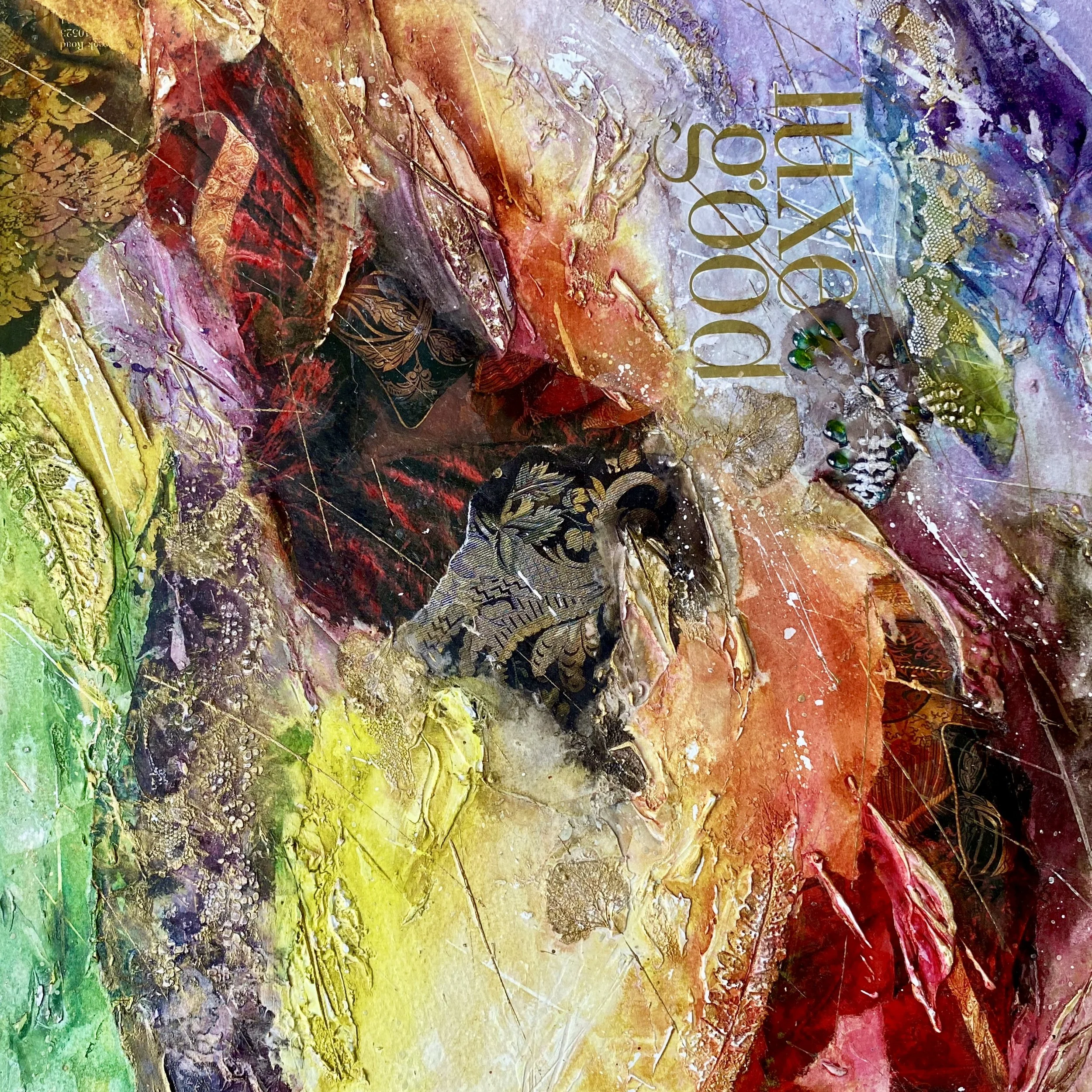 Riches to Rags £380
 Mixed Media
 Sold mounted only for safety  50 x 50cm 
  Free shipping to UK, only