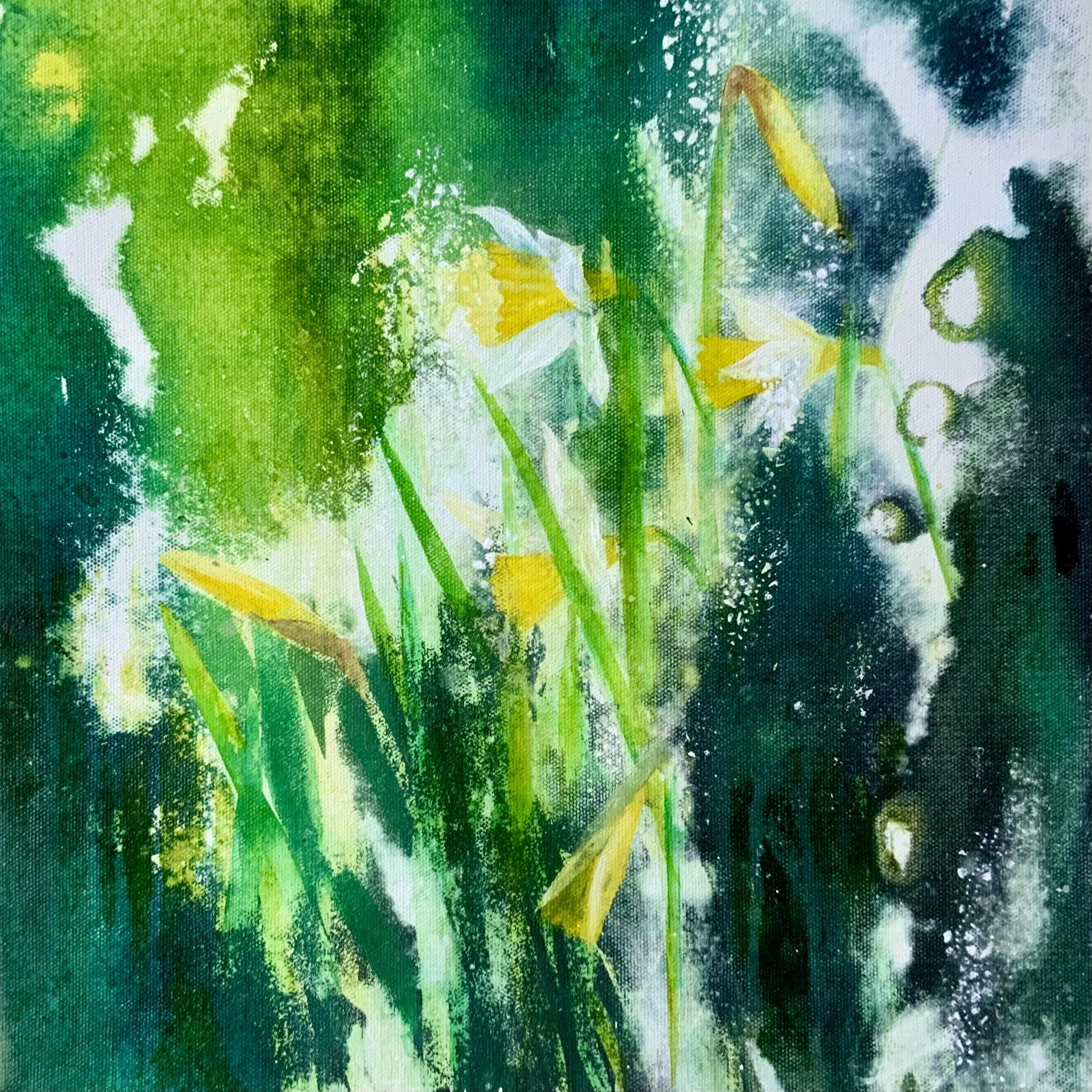 Springtime £180
 Acrylics
 On box canvas 30 x 30cm 
  Free shipping to UK, only