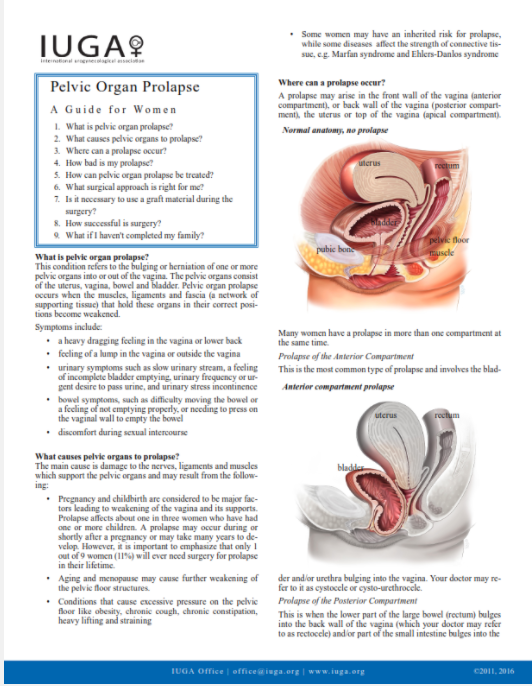 Pelvic Organ Prolapse — THE PELVIC MEDICINE CENTRE