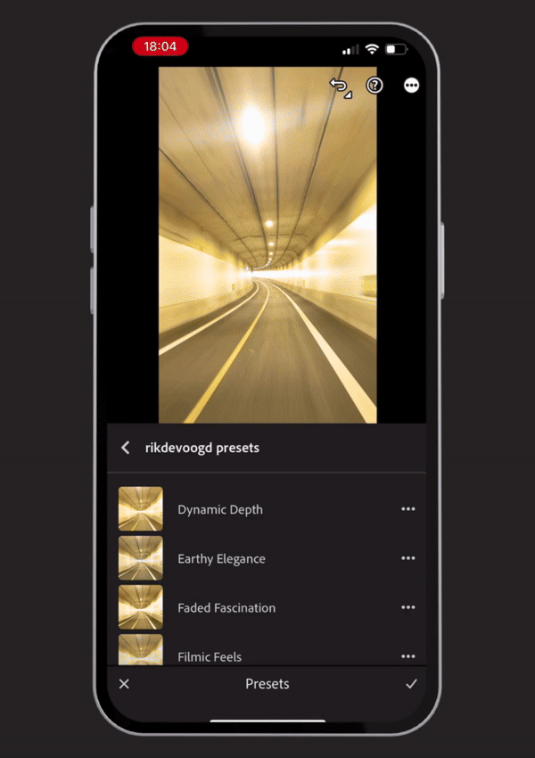 editing in Adobe Lightroom Mobile