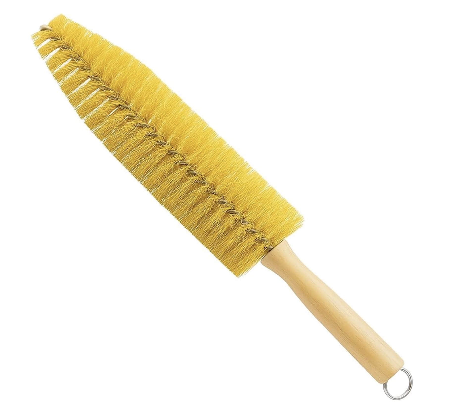 bike cleaning with a cone brush