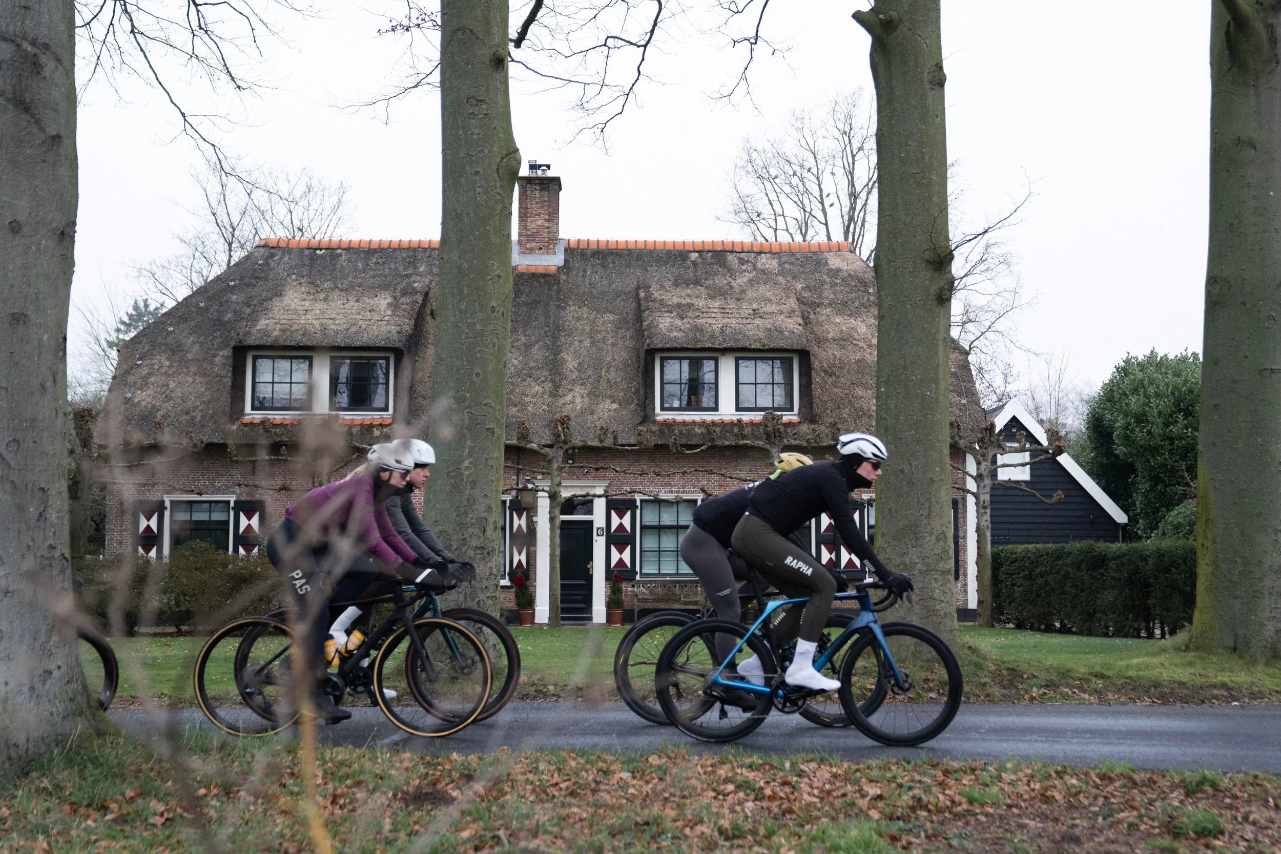 Road cycling through Wassenaar and Landgoed De Horsten, featuring smooth bike paths through parkland and woodland.