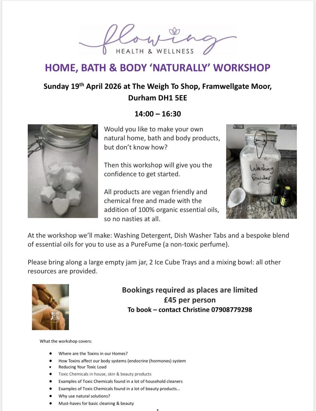 Home, Bath &amp; Body Naturally Workshop