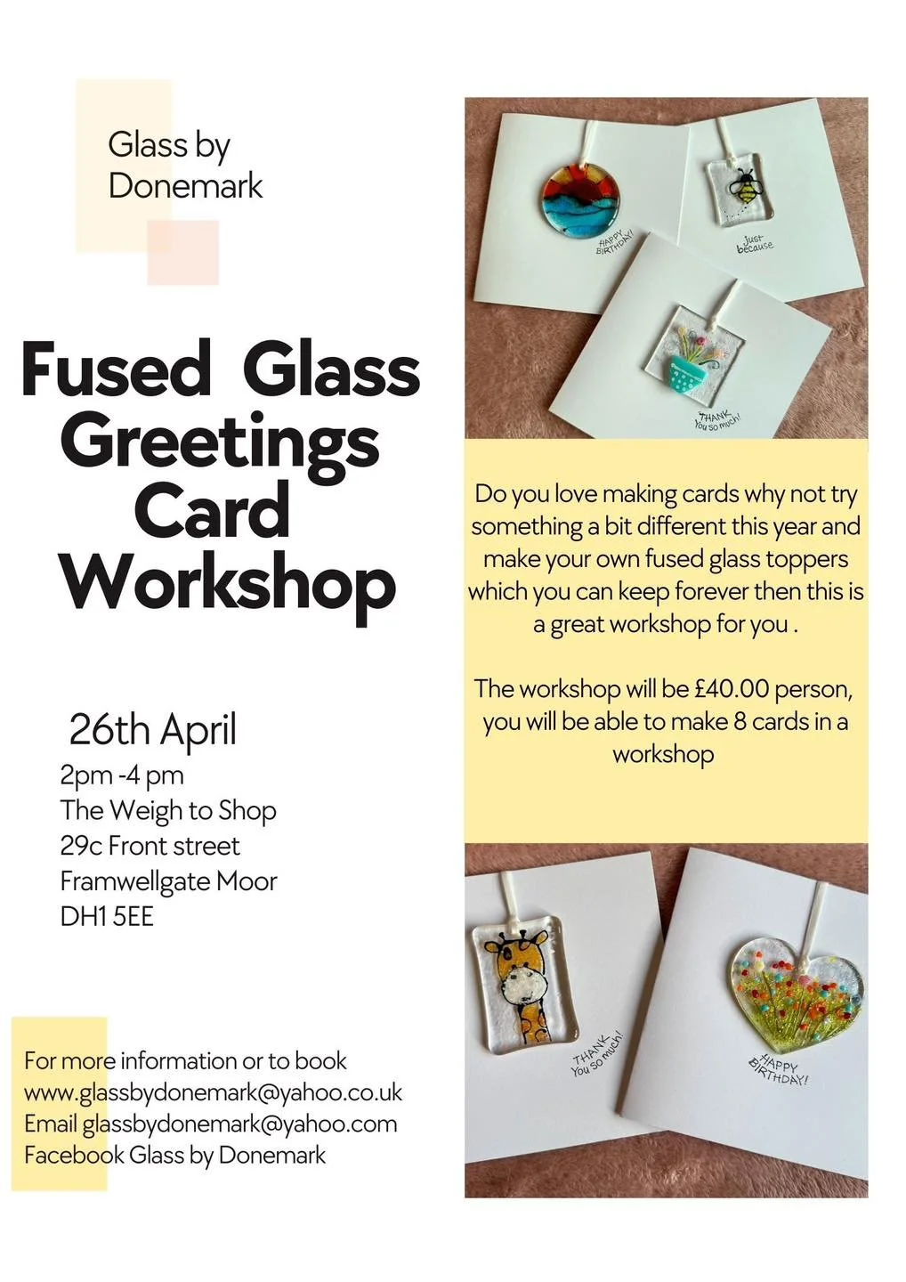 Fused Glass Greetings Card Workshop