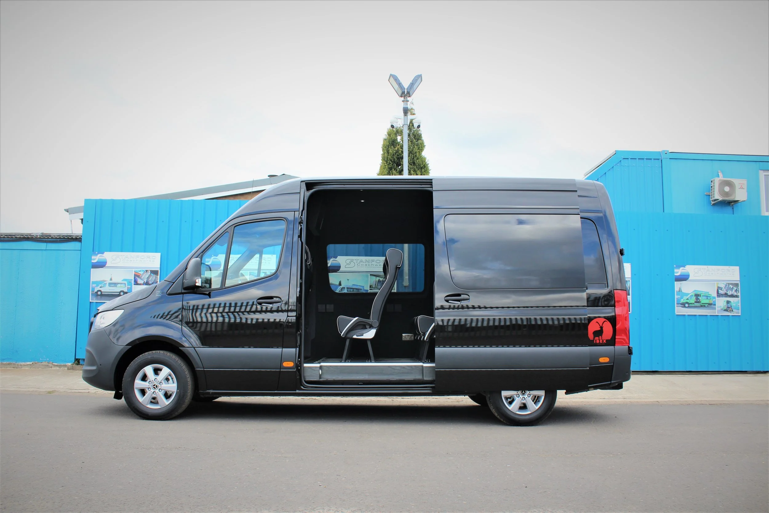 The first tour bus with Ibex Touring's new branding.