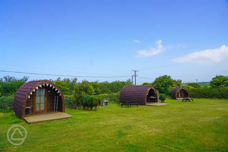 LogPods at Tollgate Farm Campsite Cornwall