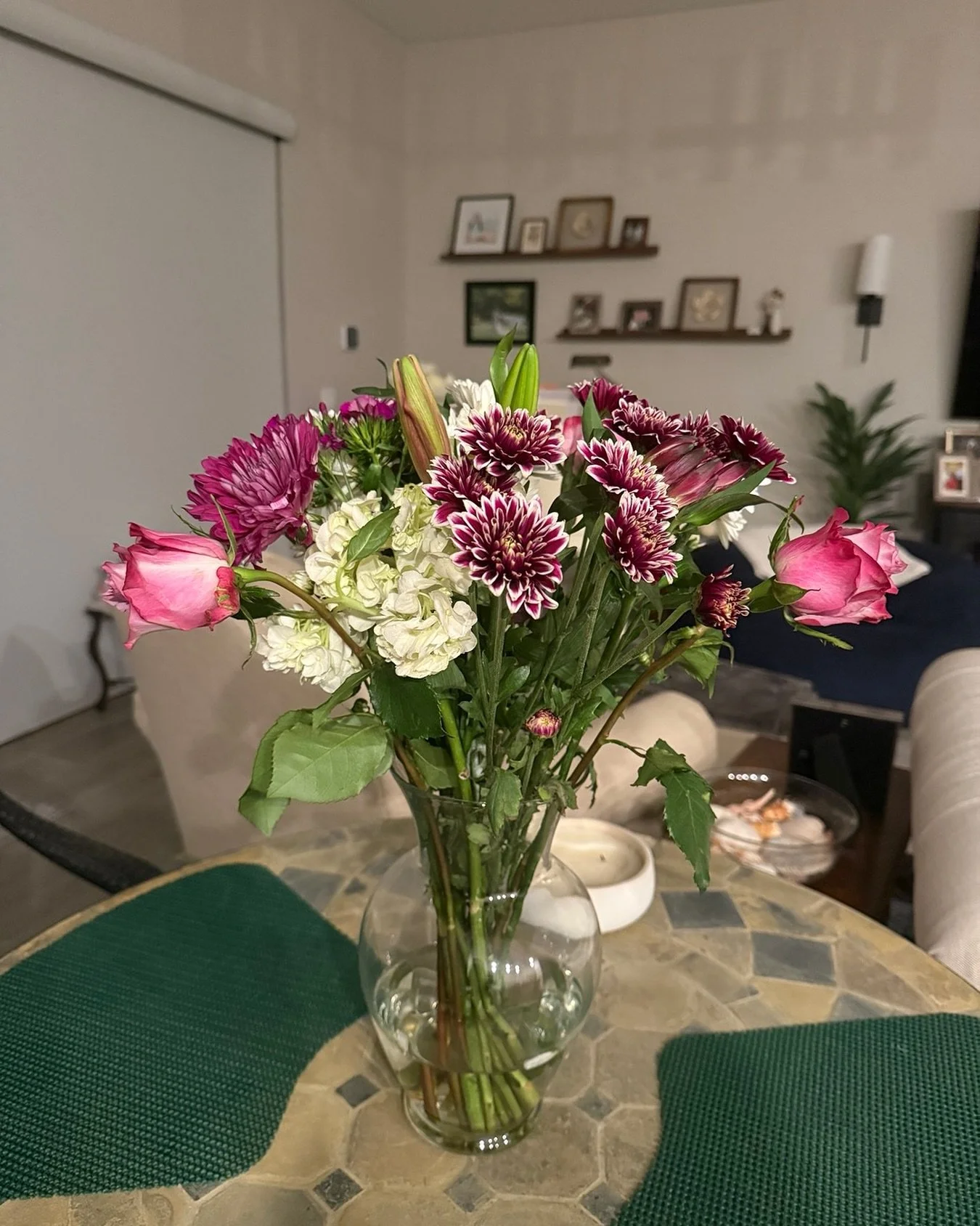Arrived home from the conference and was welcomed by a happy husband and this beautiful bouquet. I think he loves me! 😊