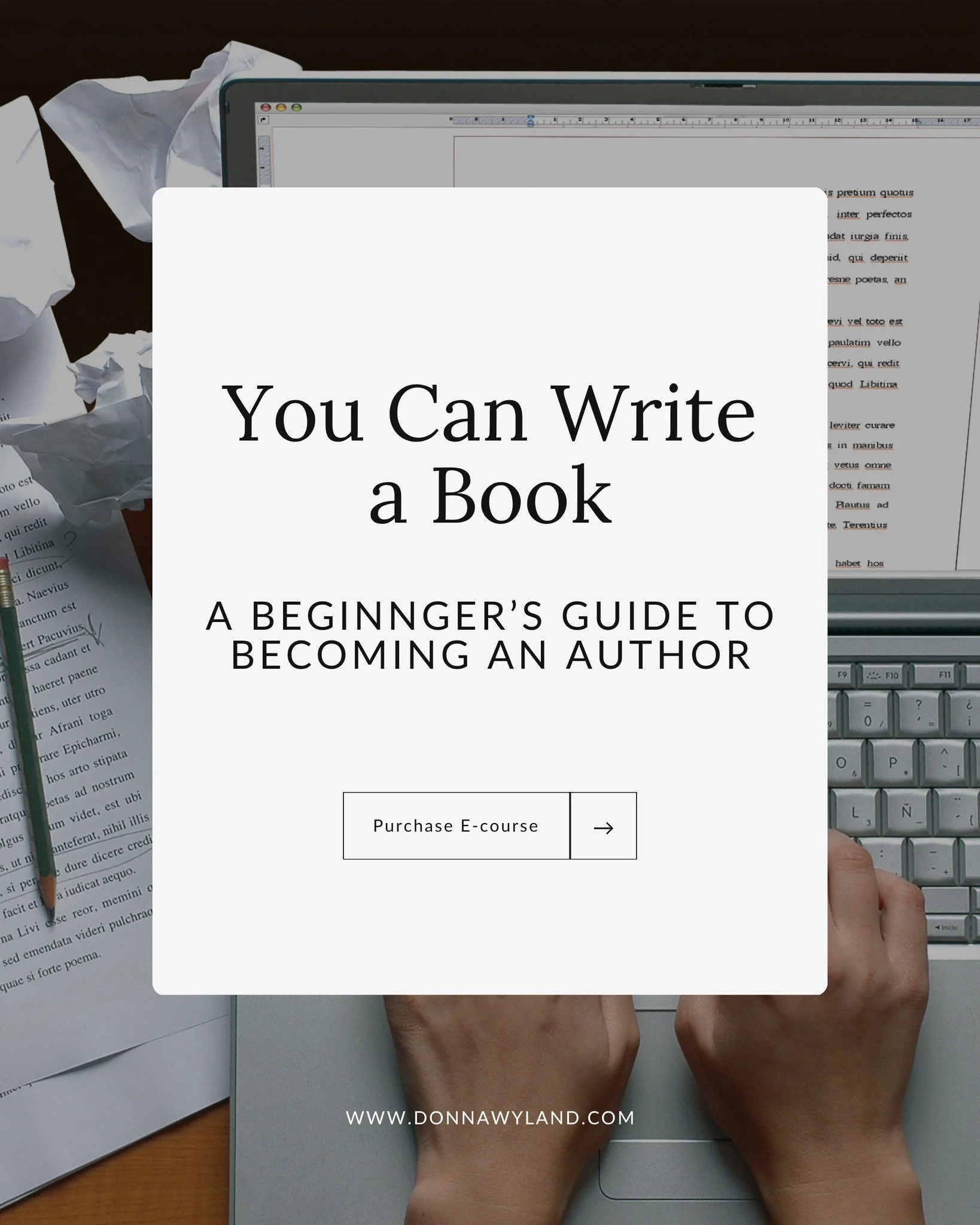 Have you always wanted to write a book but didn&rsquo;t know how to begin? 

I would love to give you the tools and motivation you need to become an author&hellip; even as a complete beginner! 

Don&rsquo;t let days and weeks go by without making any