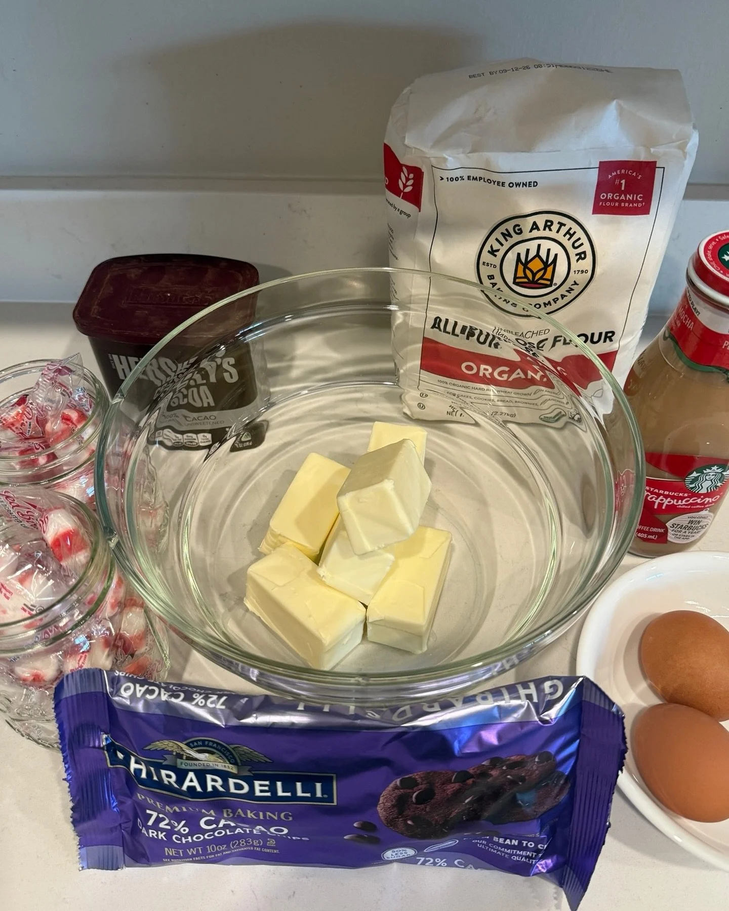 &lsquo;Tis the Season for Peppermint Double-Chocolate Cookies! And a Peppermint Mocha Frappuccino. 🎄❄️⛄️❤️ Praying they taste good when I&rsquo;m done. Gotta love magazine recipes. Lol