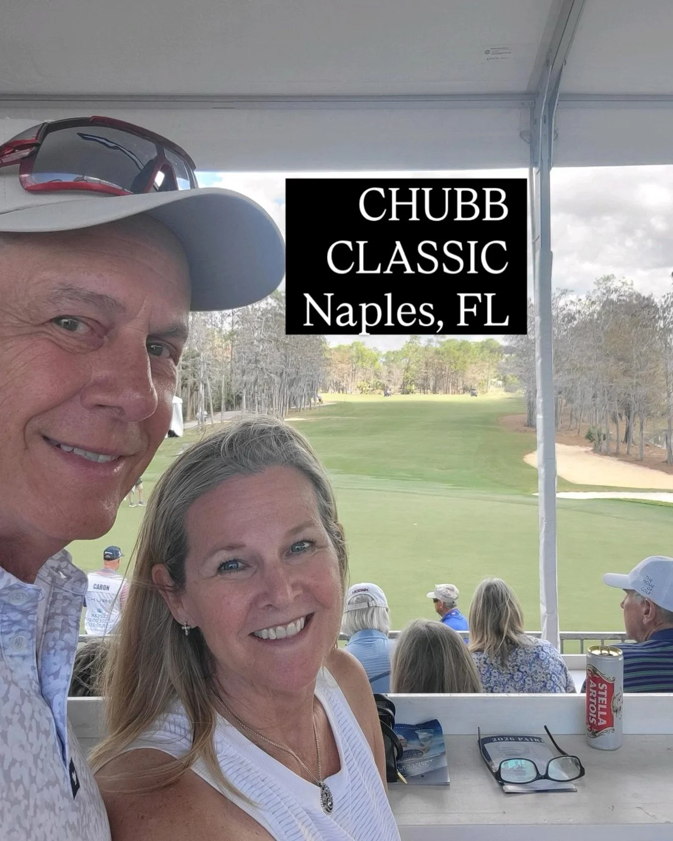 Hole 17 at the Chubb Classic Senior&rsquo;s Golf Tournament yesterday. They say it&rsquo;s the most difficult hole on the course. We saw some amazing putts! A great day for me and my &ldquo;Valentine!&rdquo; ❤️