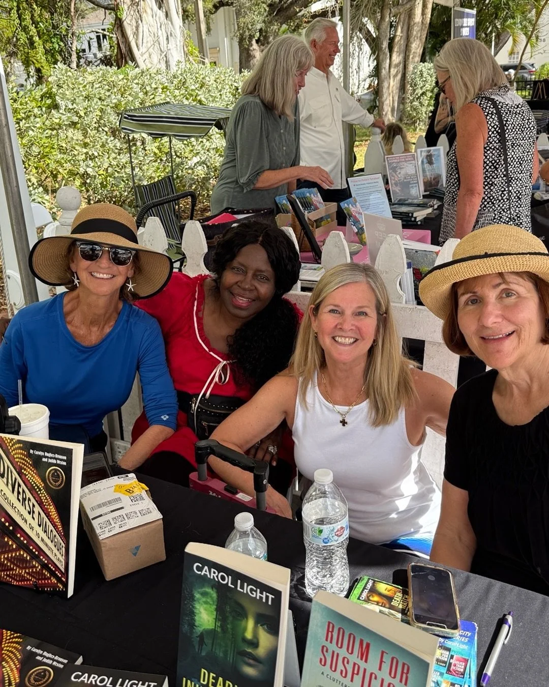 READ FEST in Ft Myers on Saturday was hot, hot, hot; but Gulf Coast Writers Assn authors enjoyed every moment. Love meeting fellow authors and readers at events! #grateful #christianauthor