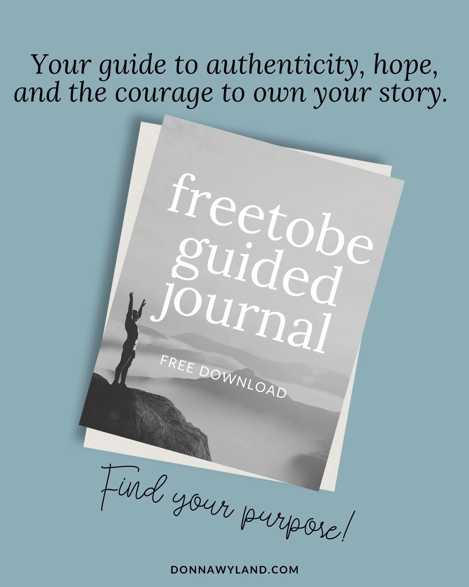 The Freetobe Guided Journal is a guide to authenticity, hope, and the courage to own your story. 

10 pages of powerful questions to help you find your purpose and plan your path. 

Your instant download is in the LinkTree in my bio -- click "Fr
