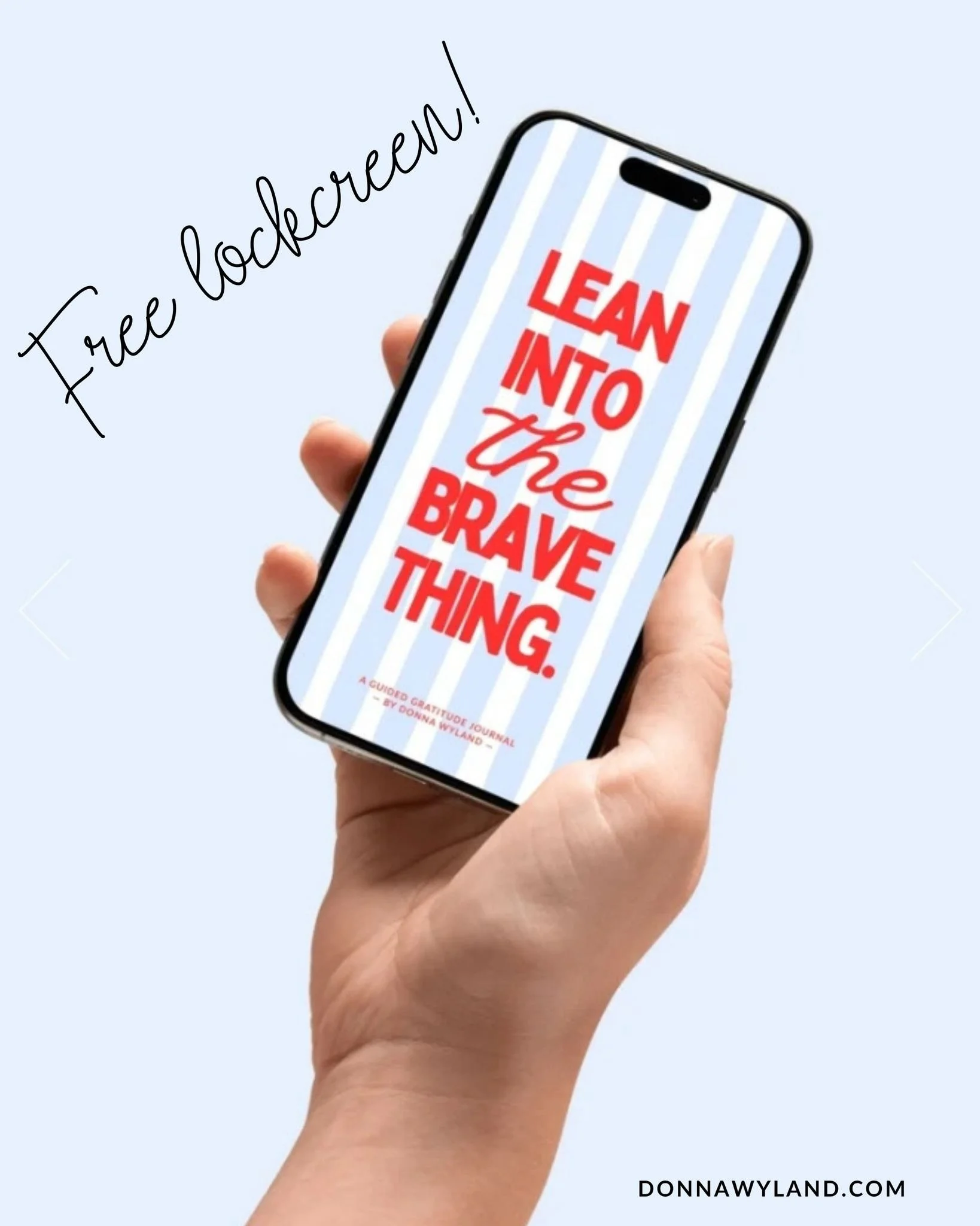 Use your lockscreen to your advantage! Encouragement from my Guided Gratitude Journal is free for you now. Just visit my website in my bio and hit that "Free Downloads" link.

Snag your free lockscreen "Lean Into the Brave Thing" 